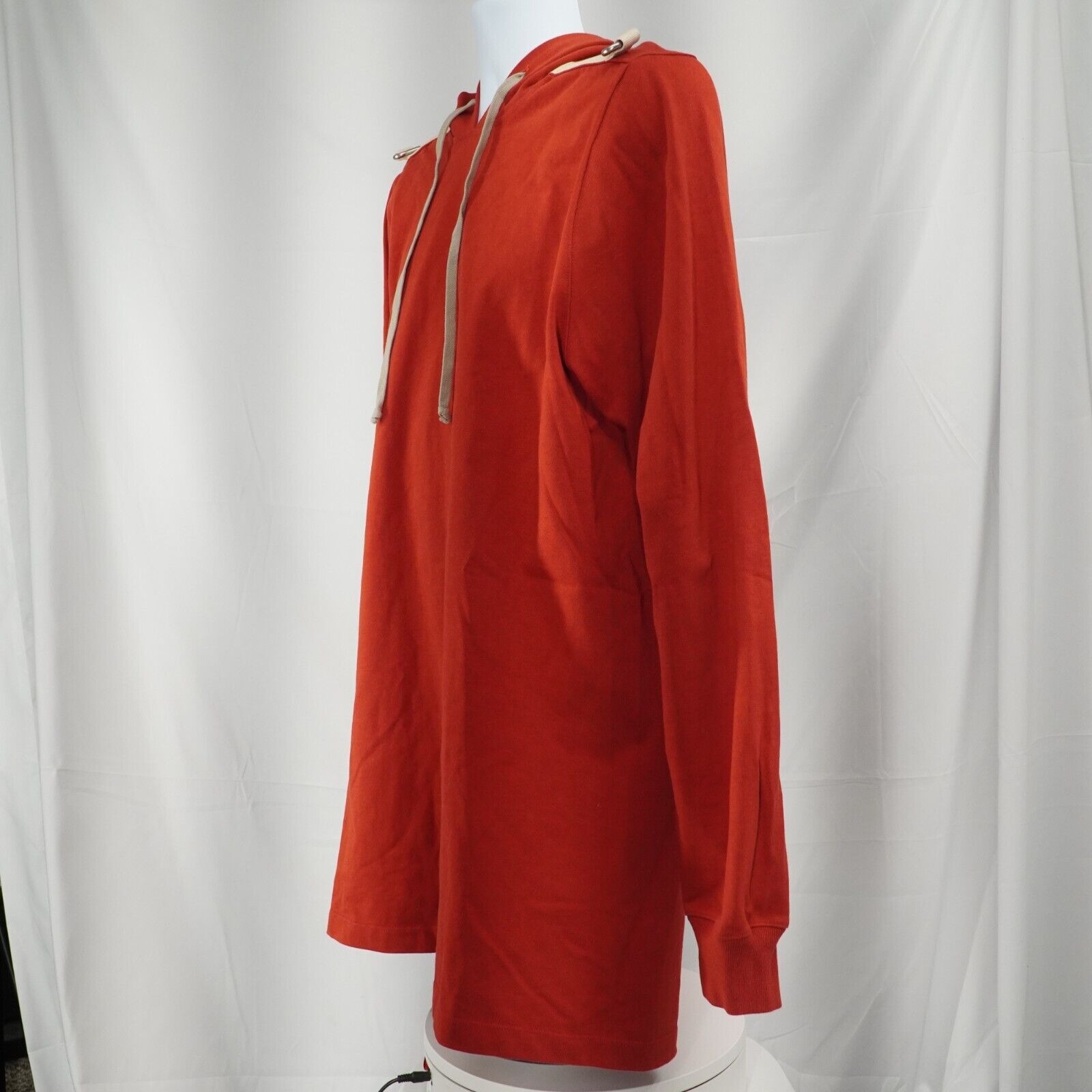 Knit Hoodie Sweater Longline Cardinal Red Natural D Rings - 6