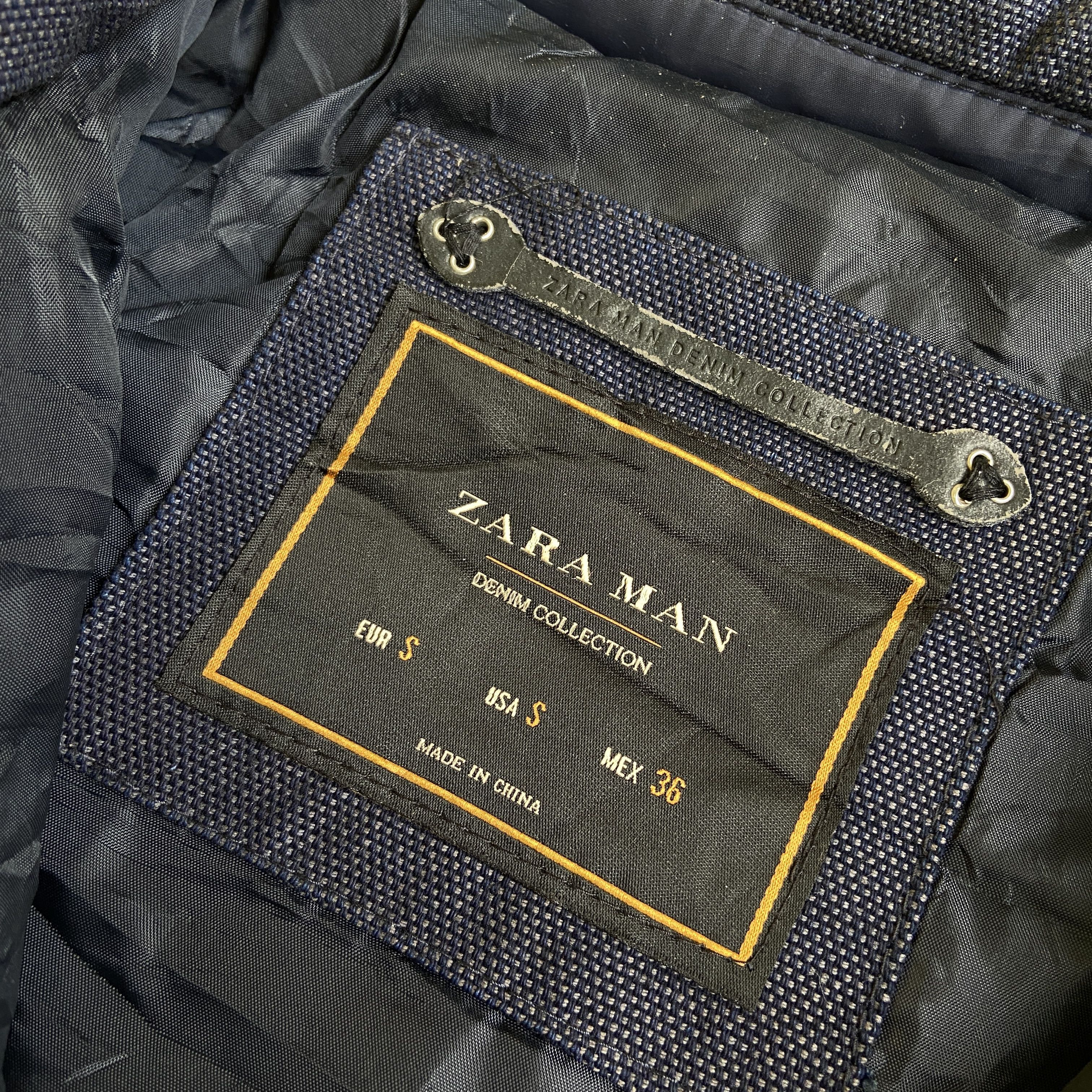 Zara Man Duck Canvas Workers Jacket Navy - 4