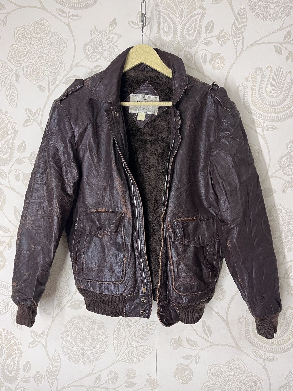 Vintage - Genuine Cowhide Leather Marquis Bomber Jacket Made In Japan - 21