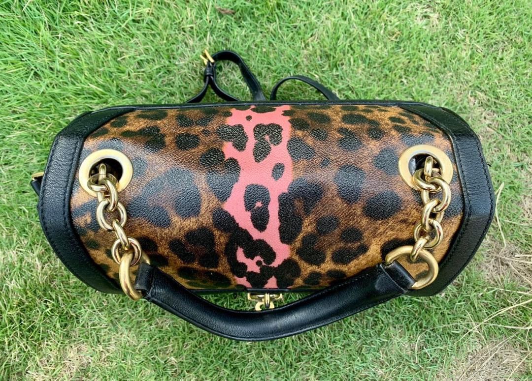 Authentic Dolce & Gabbana Leopard Print Padlock Shoulder Bag - 5