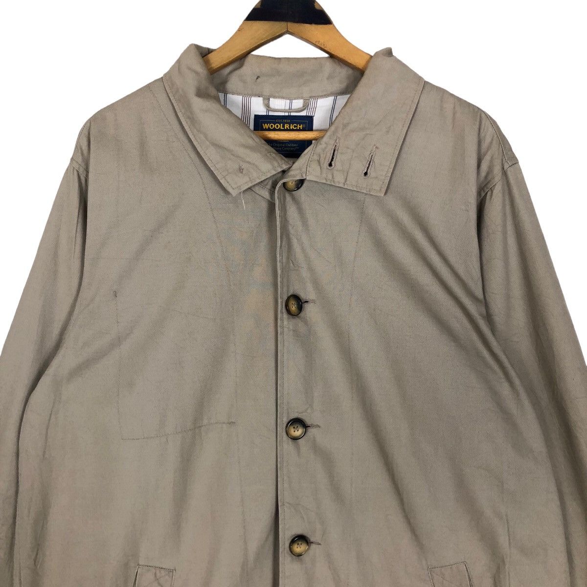 Vintage Woolrich Parka Cotton Car Coat Button Up - 3