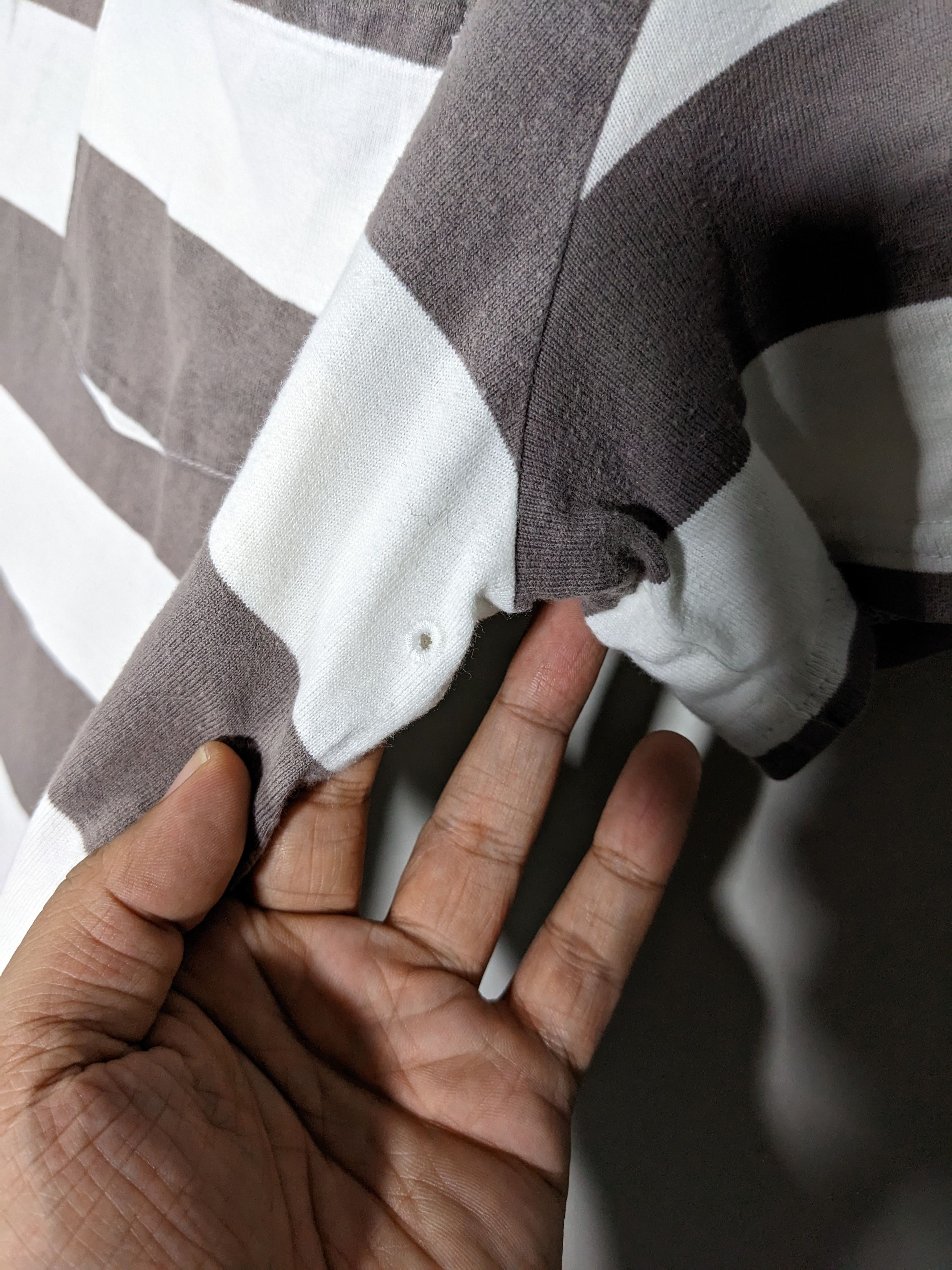 Number Nine Striped Gray White Pocket T-Shirt - 4