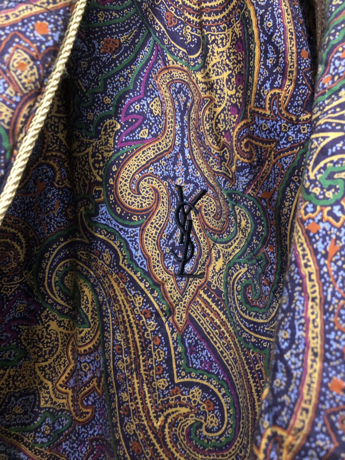 Archival Clothing - Yves Saint Laurent Paisley Quilted Buttonless Cardigan - 5