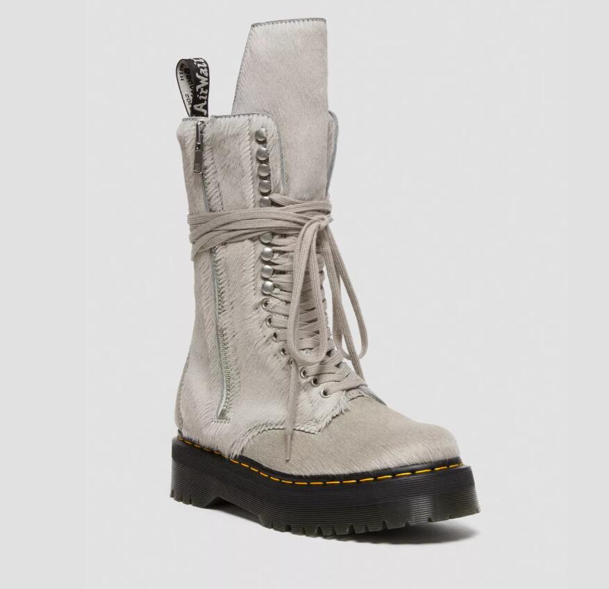BNWT SS23 RICK OWENS x DR.MARTENS 1918 HAIR ON LUX BOOTS 43 - 1