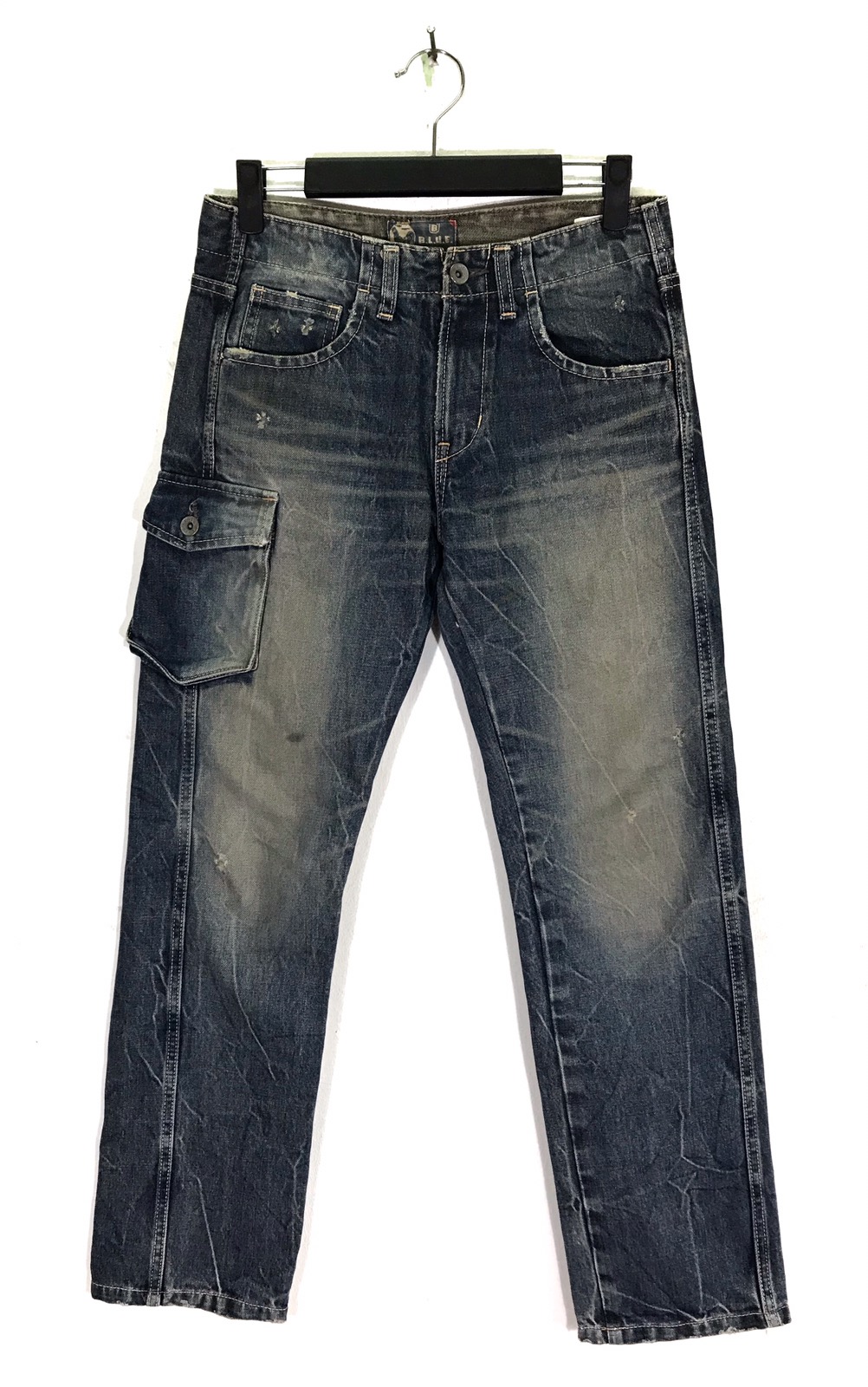 Indigo - Blue Blue Japan Distressed faded Jeans Made in Japan - 1