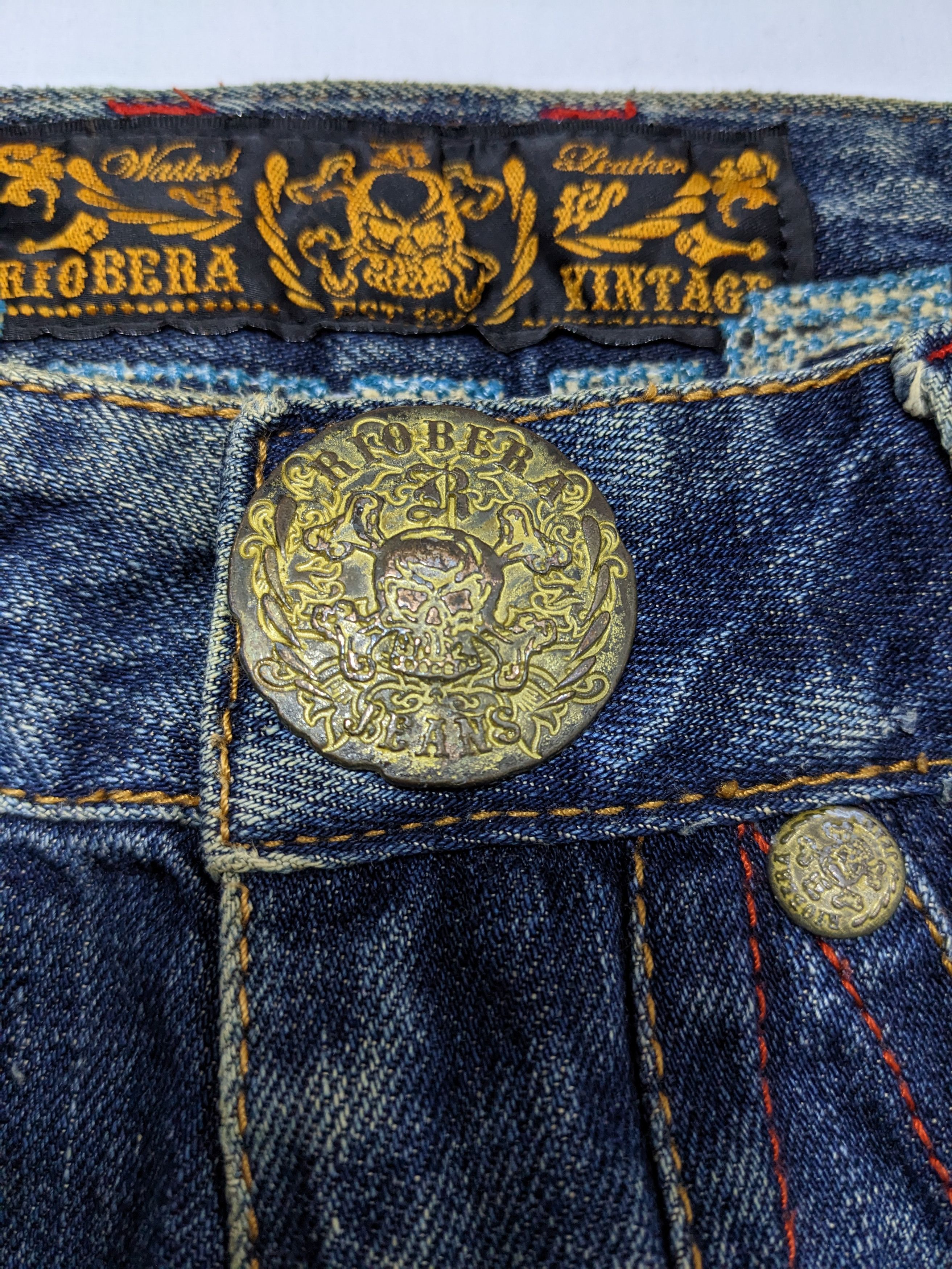 If Six Was Nine - Riobera Studded Zipper Flare Denim Wash Low Rise Jeans - 6