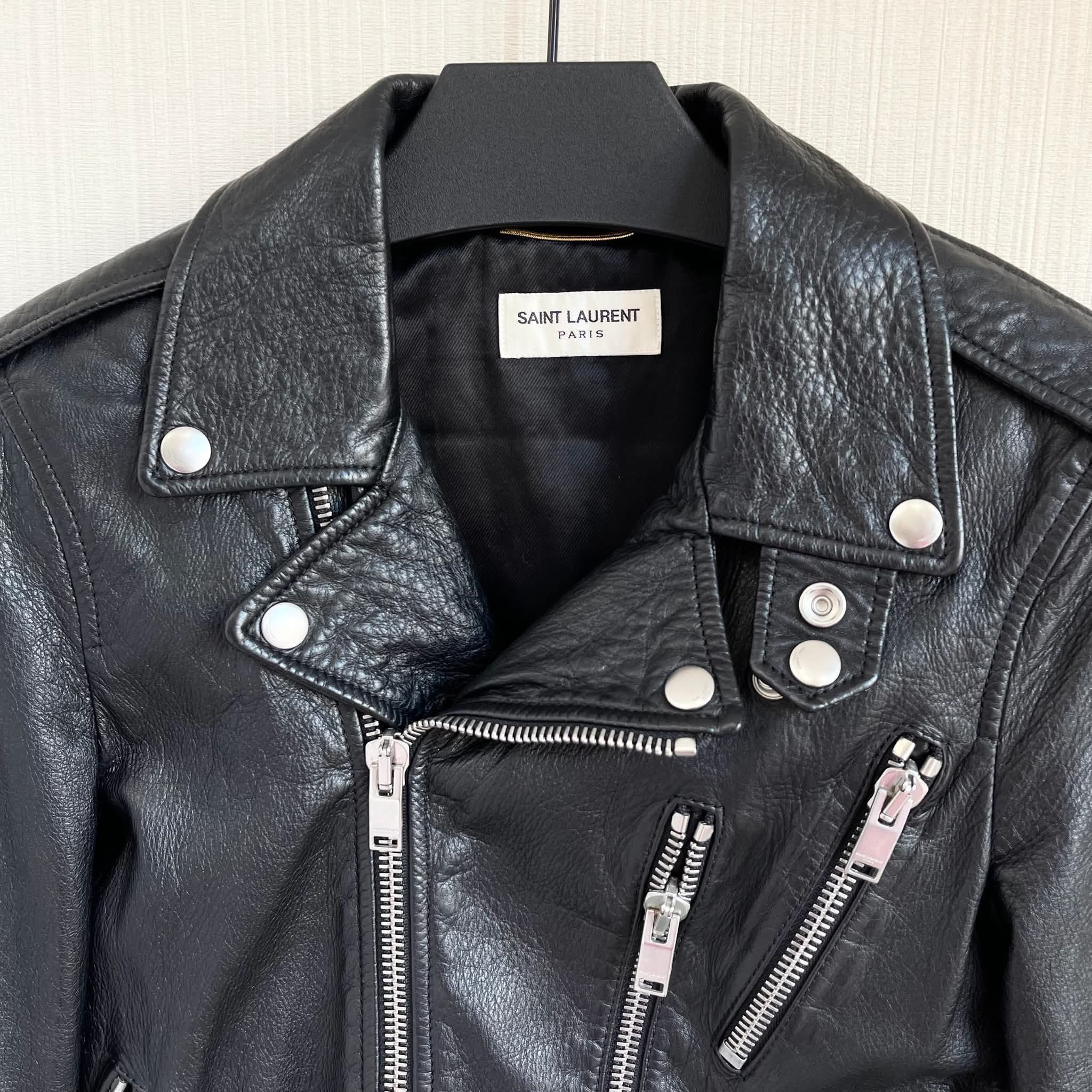 HEDI SLIMANE X SAINT LAURENT BLOOD LUSTER BIKER LEATHER JACKET F36 - 9