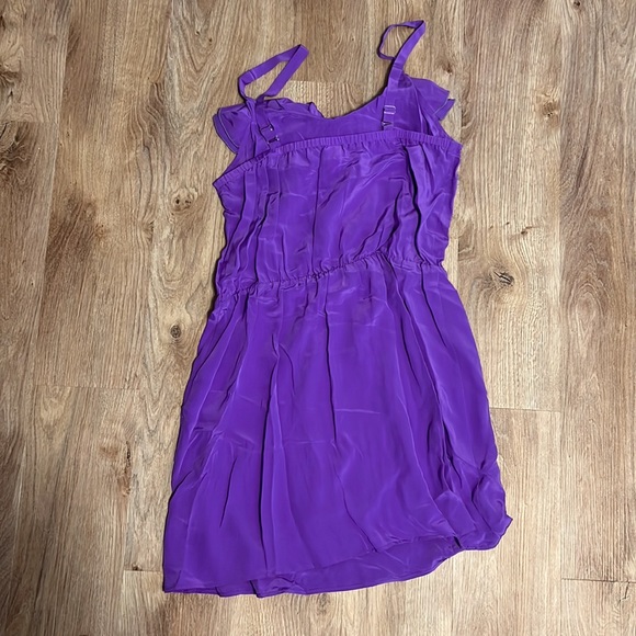 Amanda Uprichard Silk Ruffle Bright Purple Mini Dress - 8