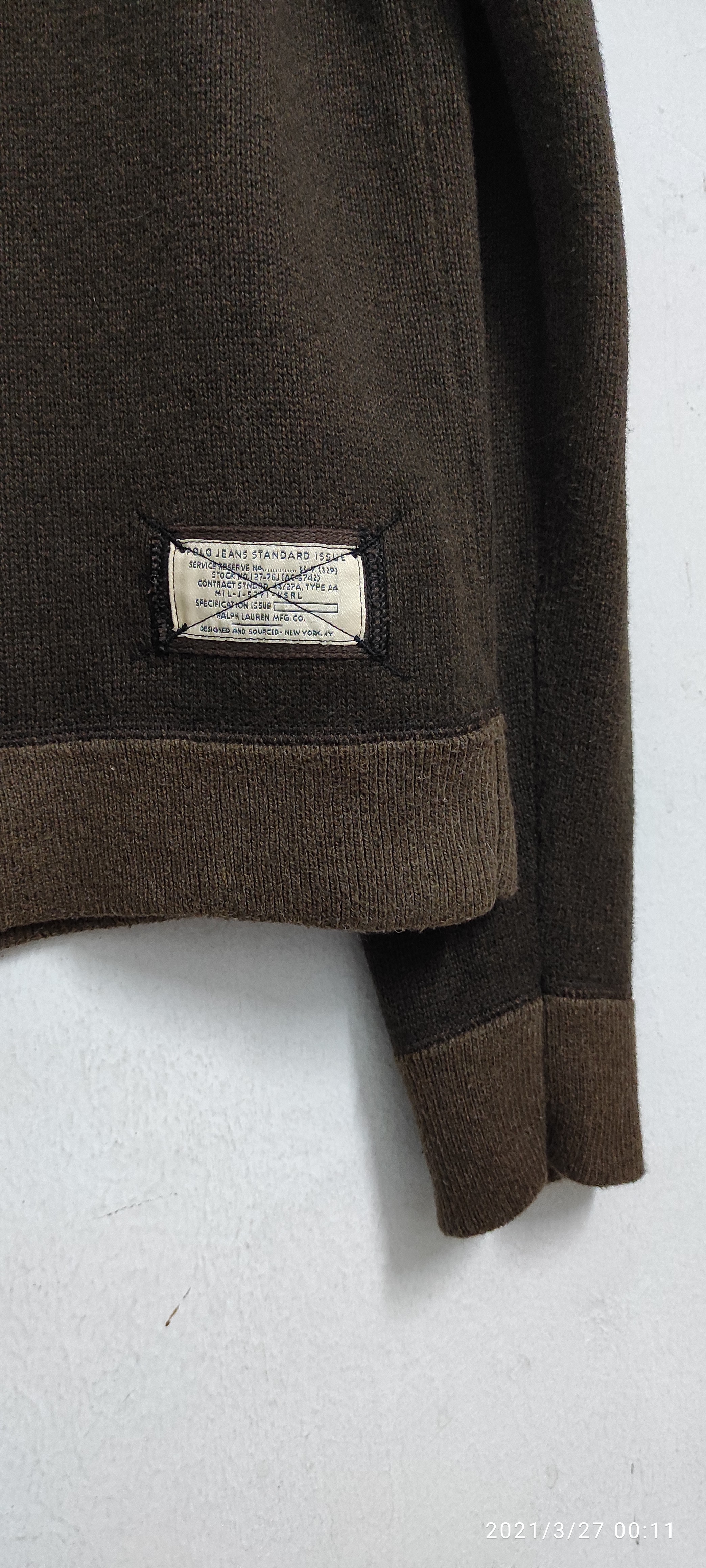 Polo Ralph Lauren - Archice 1990's POLO JEANS STANDARD ISSUE MILITARY RAGLAN sweater - 8