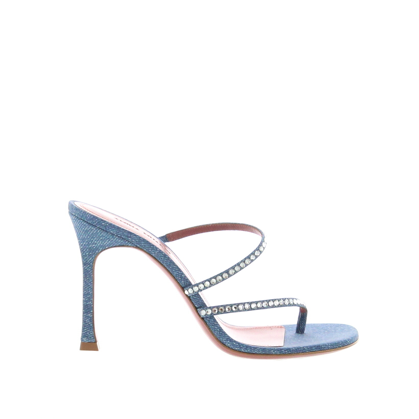 Ami Crystal Slipper Suede Denim - 1