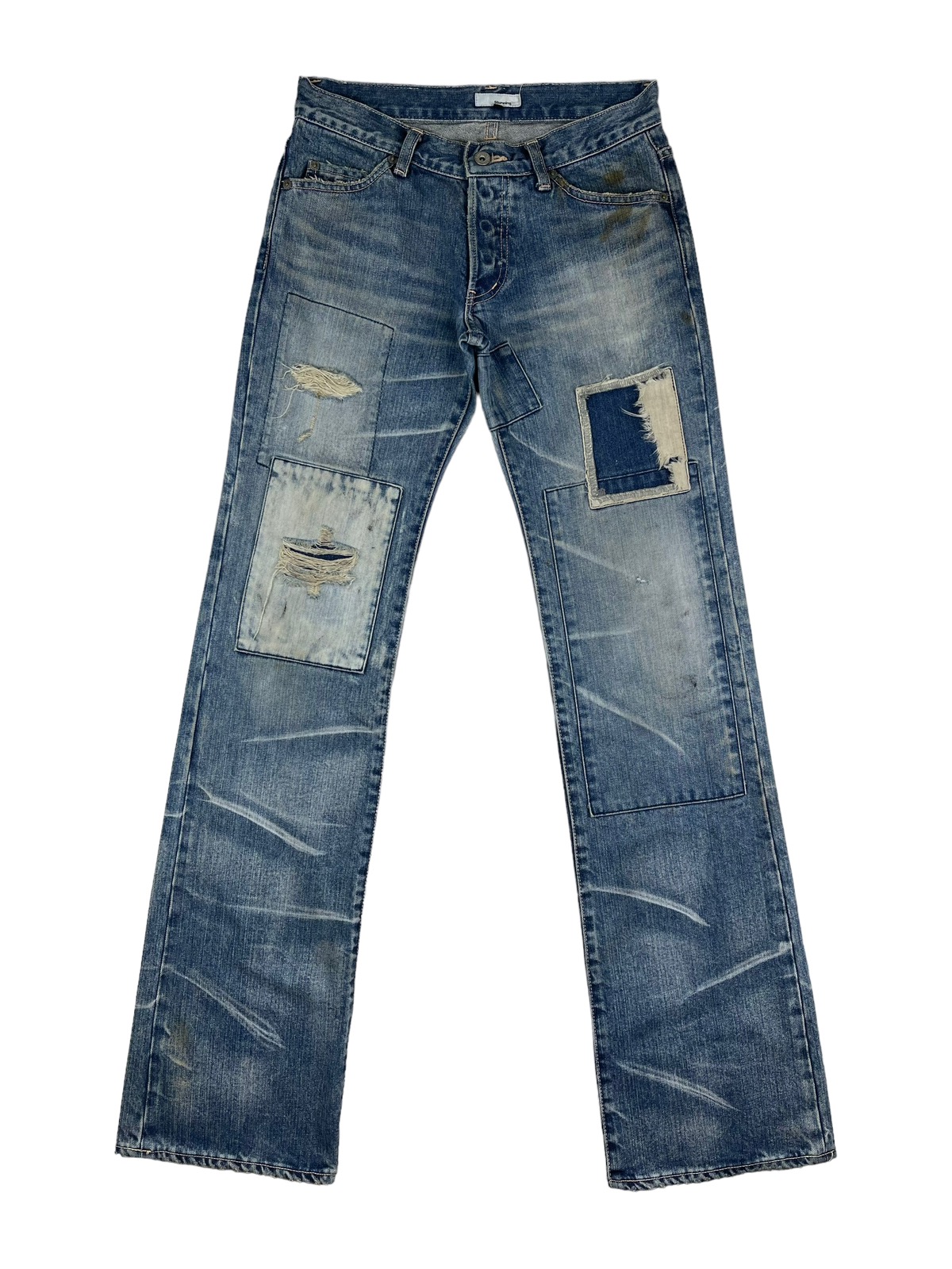 Distressed Denim - Patchwork Distressed Stunning Lure, Trashed Ripped Jeans - 1