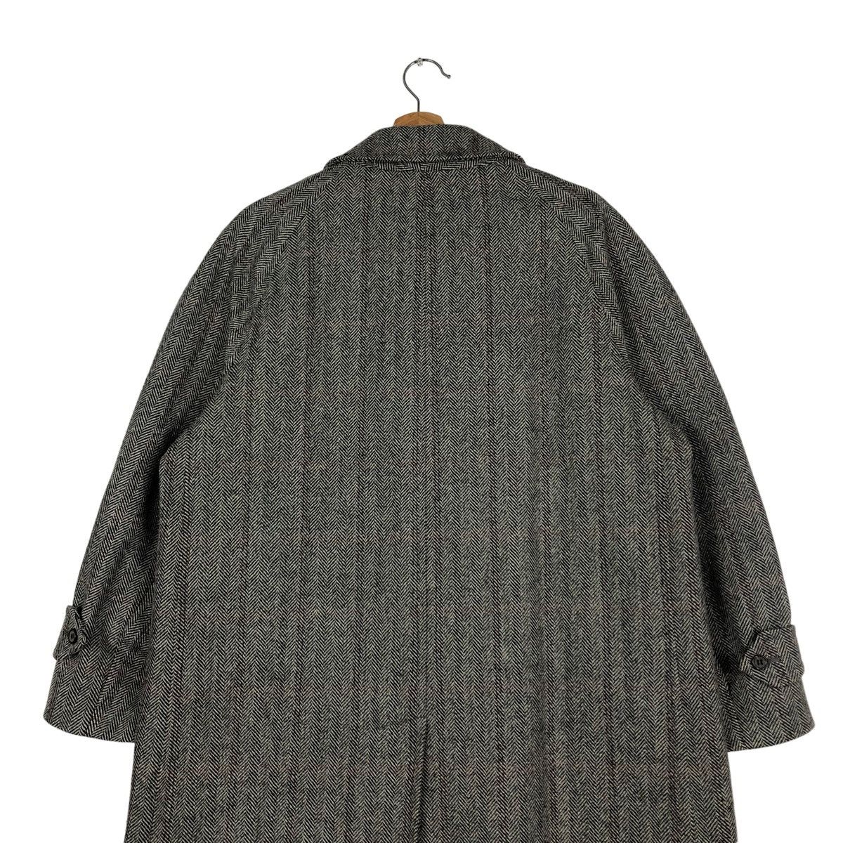 Vintage - 🔥RICH GREY - FLY WOOL LONG JACKET COATS HERRINGBONE - 10