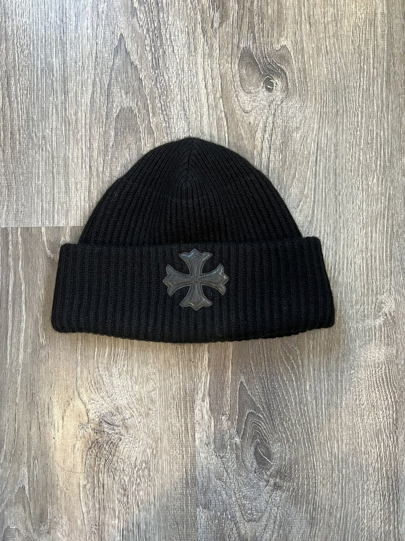 Chrome Hearts Chrome hearts leather cross patch beanie | xntana