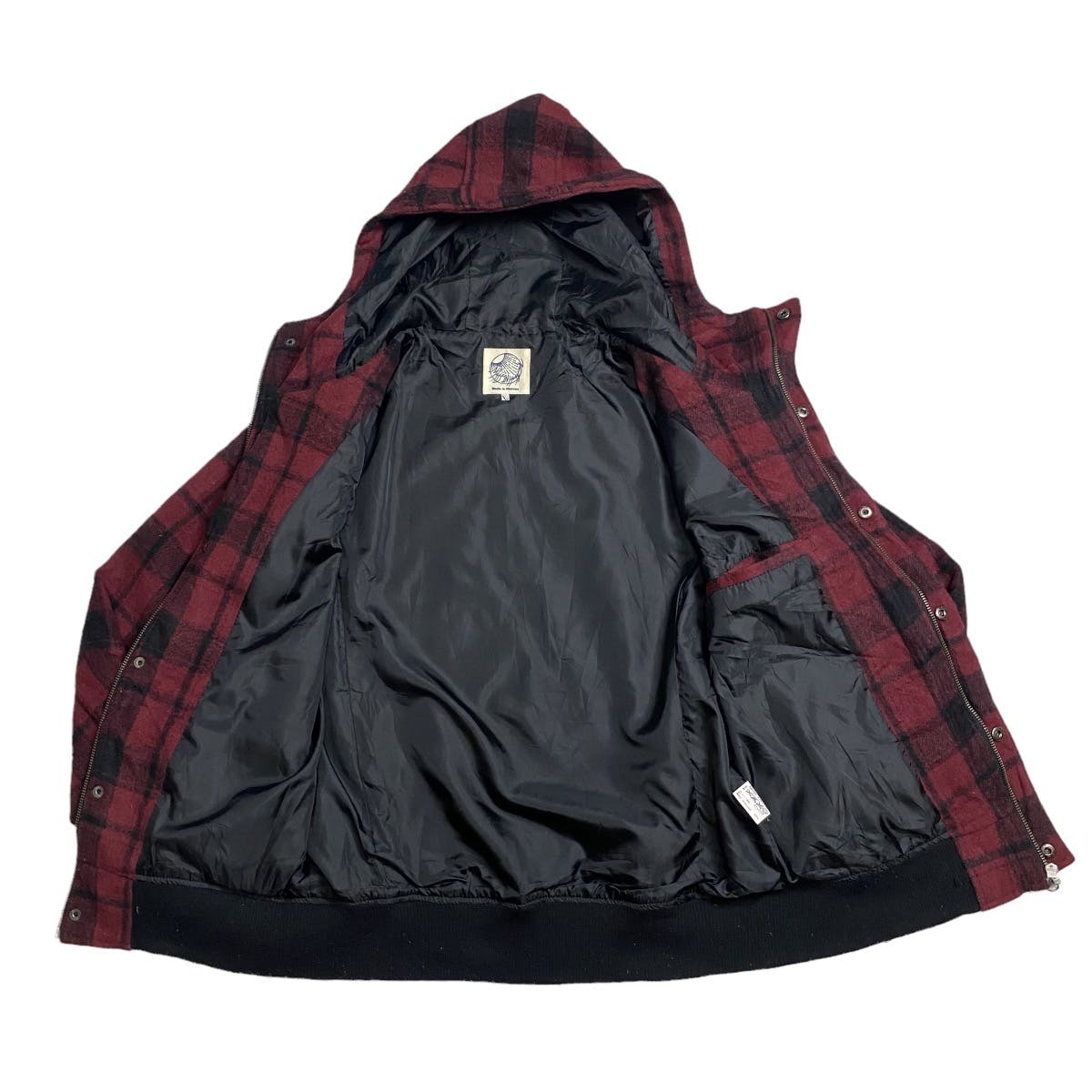 Japanese Brand - Made in Heaven tartan duffle hoodie jacket - 7