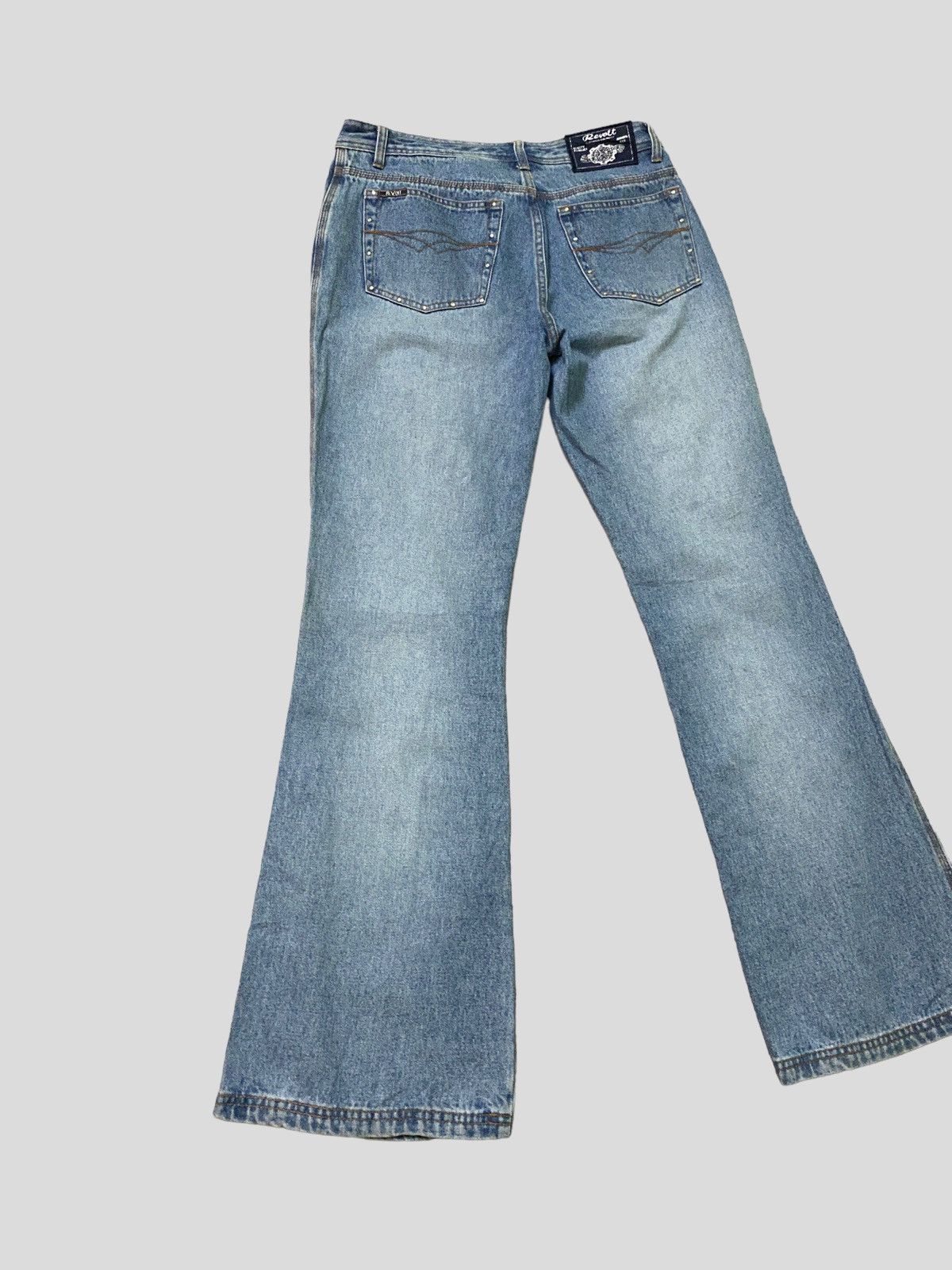 Vintage - Flared REVOLT Stud Design Boot Cut Denim s45k - 2