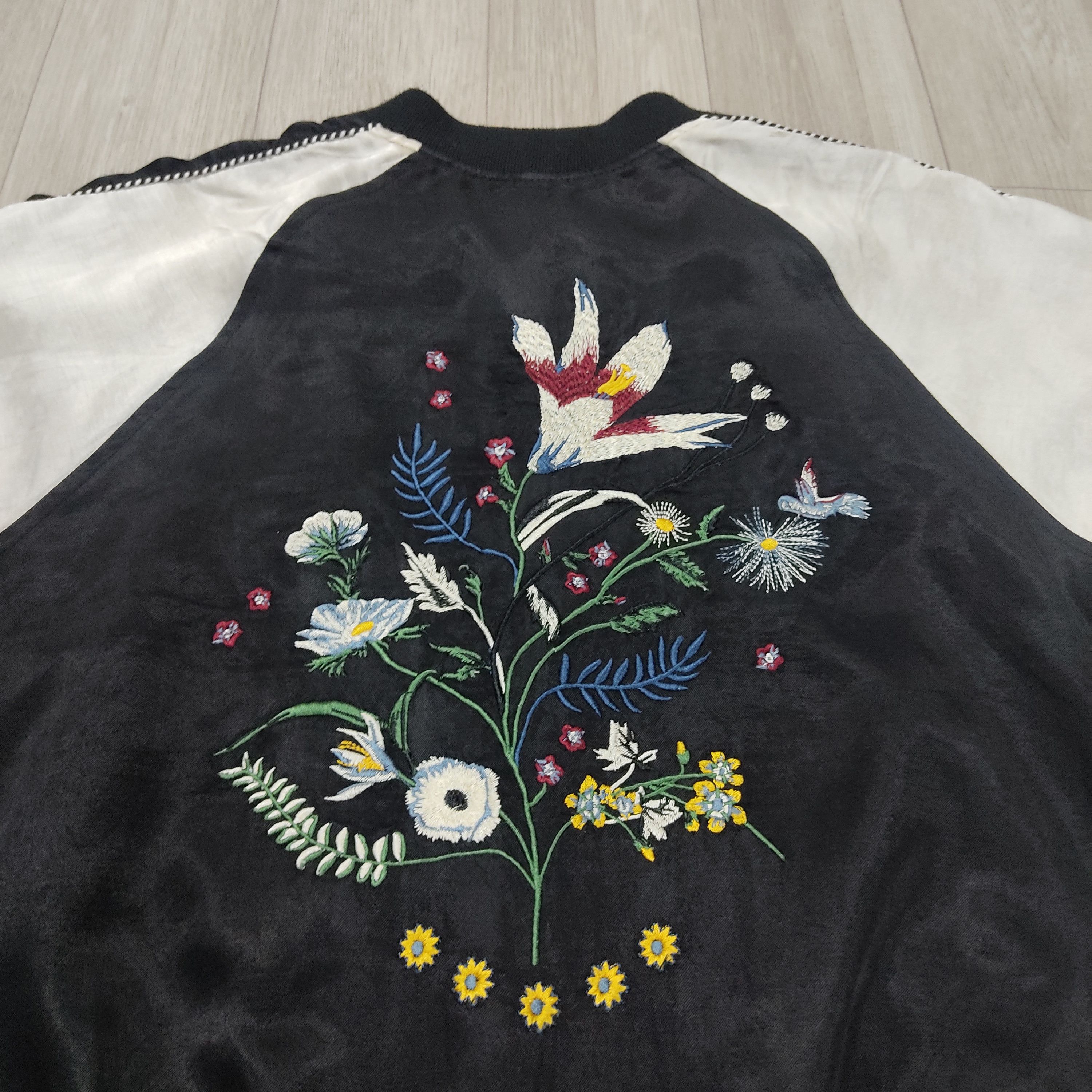 Japanese Brand - MOUSSY Embroidered Flowers Reversible Sukajan Jacket - 11