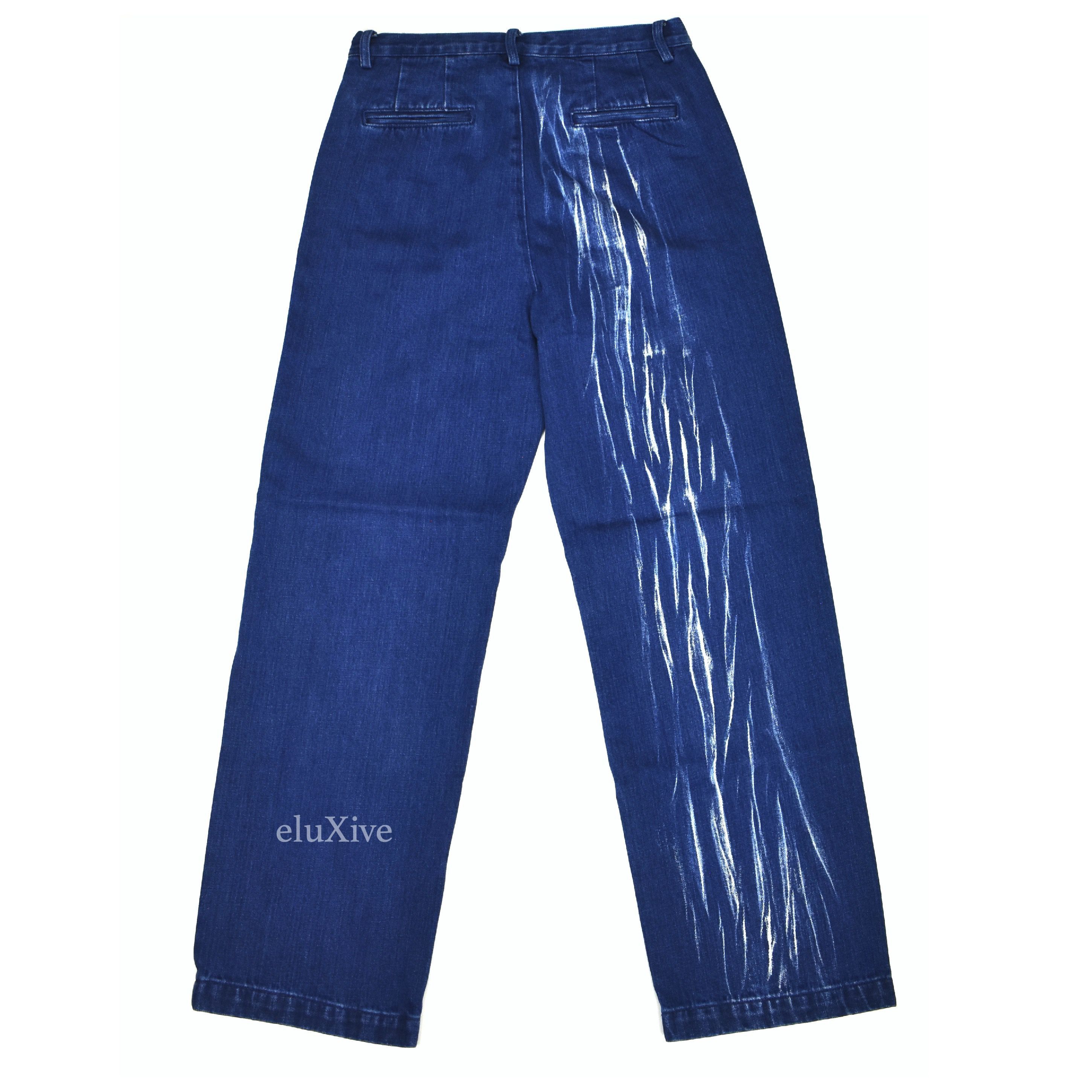 Xander Zhou Blue Spiral Effect Denim Jeans - 2