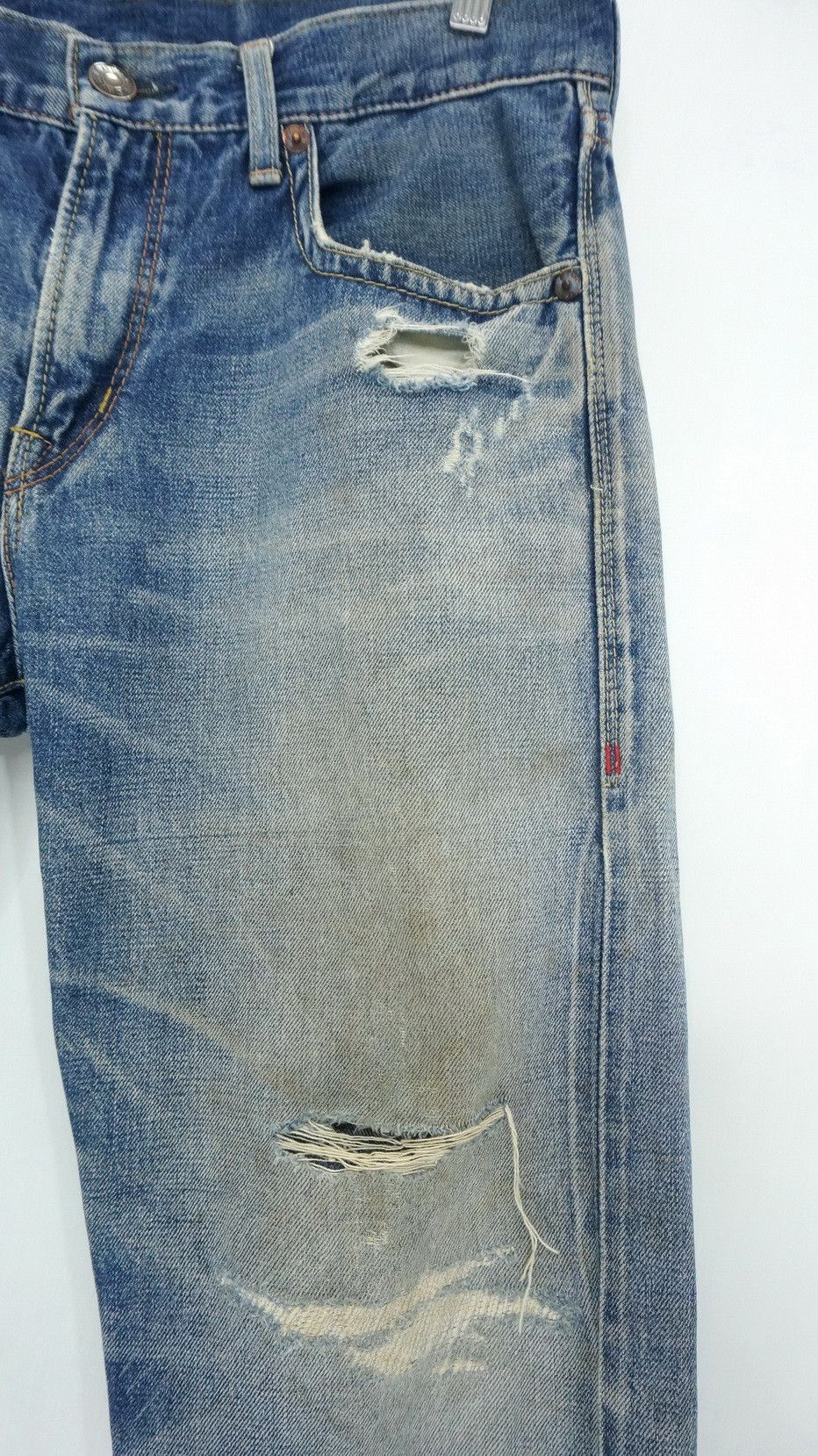 🔥 Vtg EDWIN 13oz Grand Blue Selvedge Worn Out Aging Denim - 5