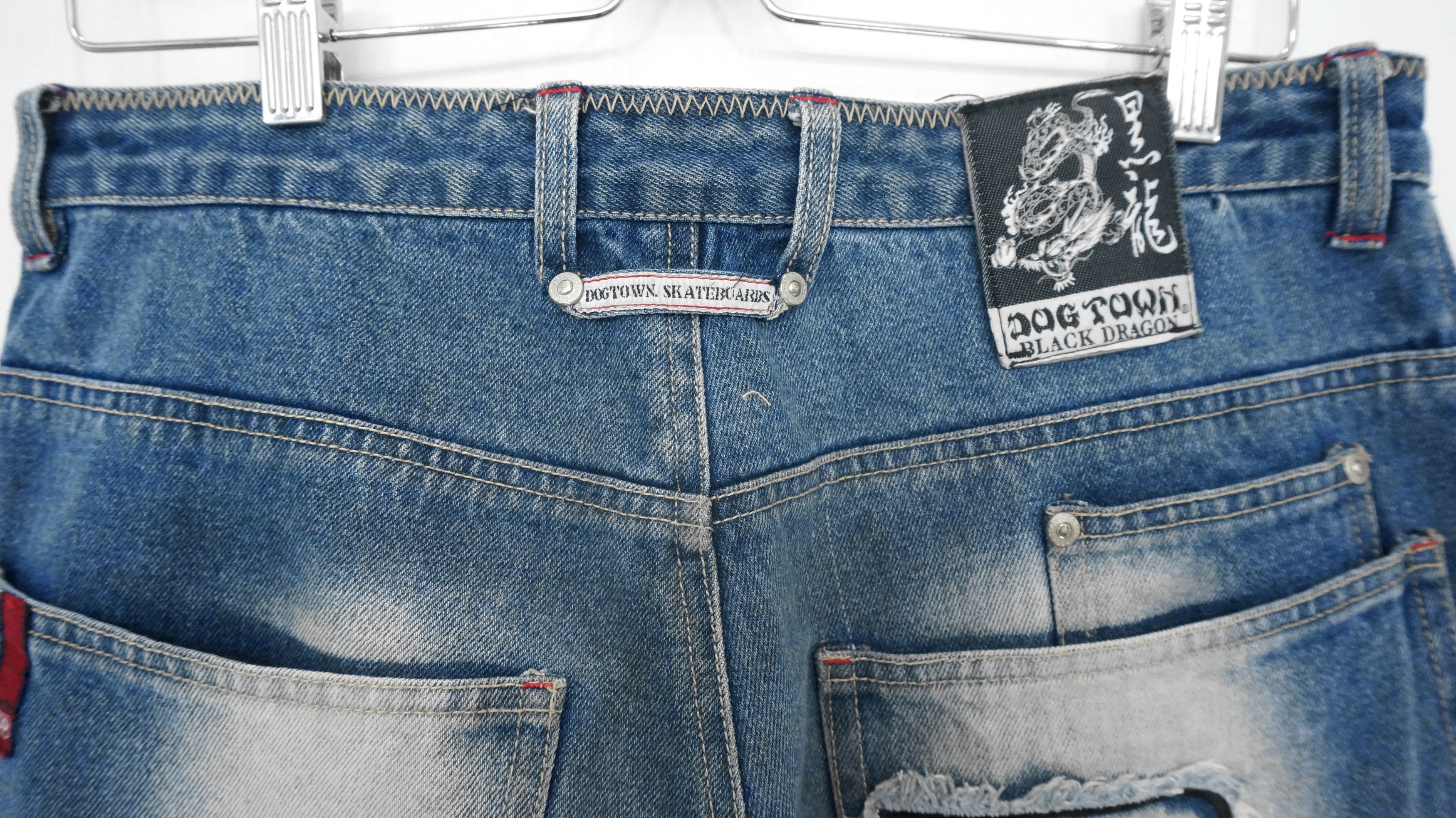 Distressed Denim - 🔥 90s Vintage DOGTOWN Distressed Baggy Worn Jeans - 13