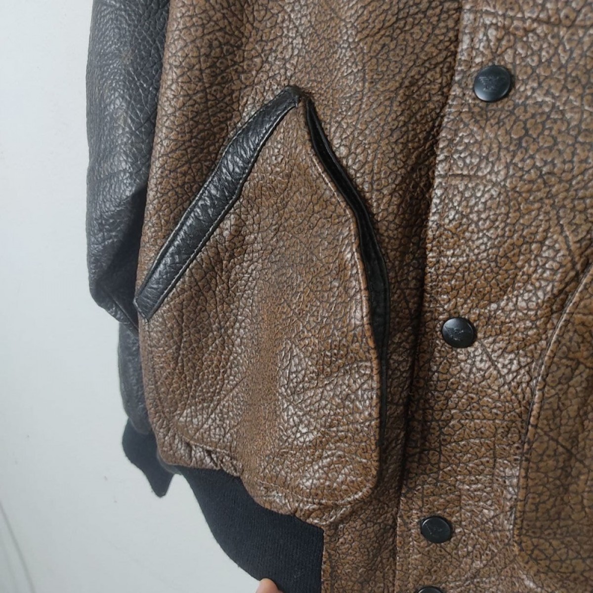 Bomber Jacket - Milano Connection Leather Sheepskin Bomber Varsity Jacket - 4