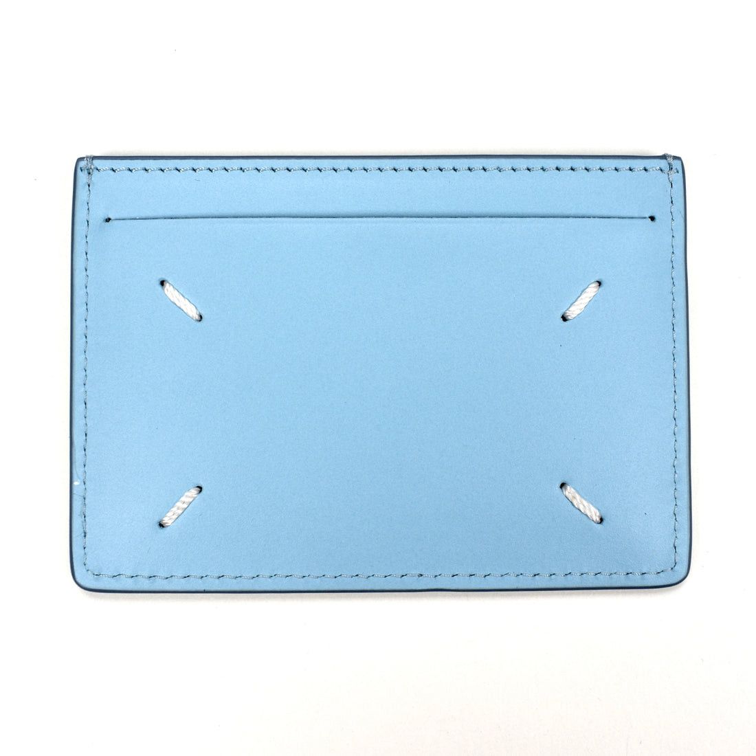 Maison Margiela Sky Blue Leather Card Holder Small - 2