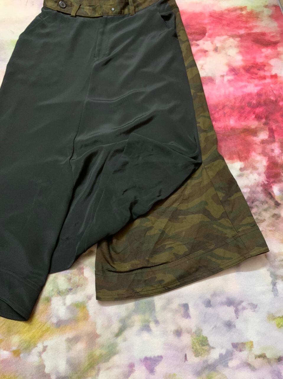 Yohji Yamamoto Signature Hakama Skirt Hybrid Silk Camo - 8