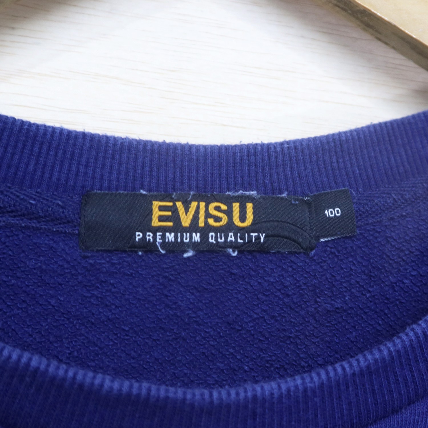 Vintage 90s EVISU Genuine Remarkable Holographic Big Logo Sweater Sweatshirt Pullover Jumper - 4