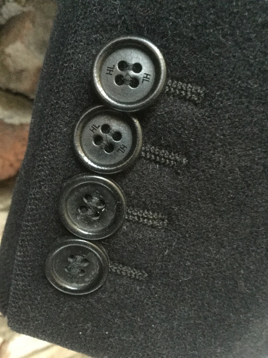 Real 1990's ARCHIVE BLACK LABEL heavyweight blue pea coat - 3