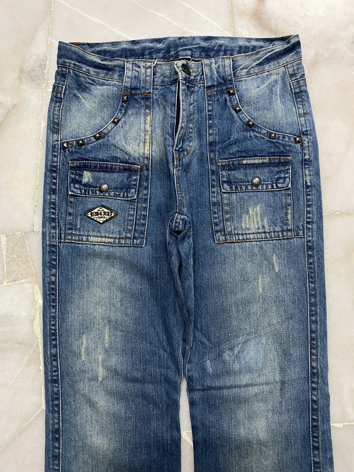 💥Vintage 90s Style Russ-K Bushpants Studded Sick Washed jean - 3