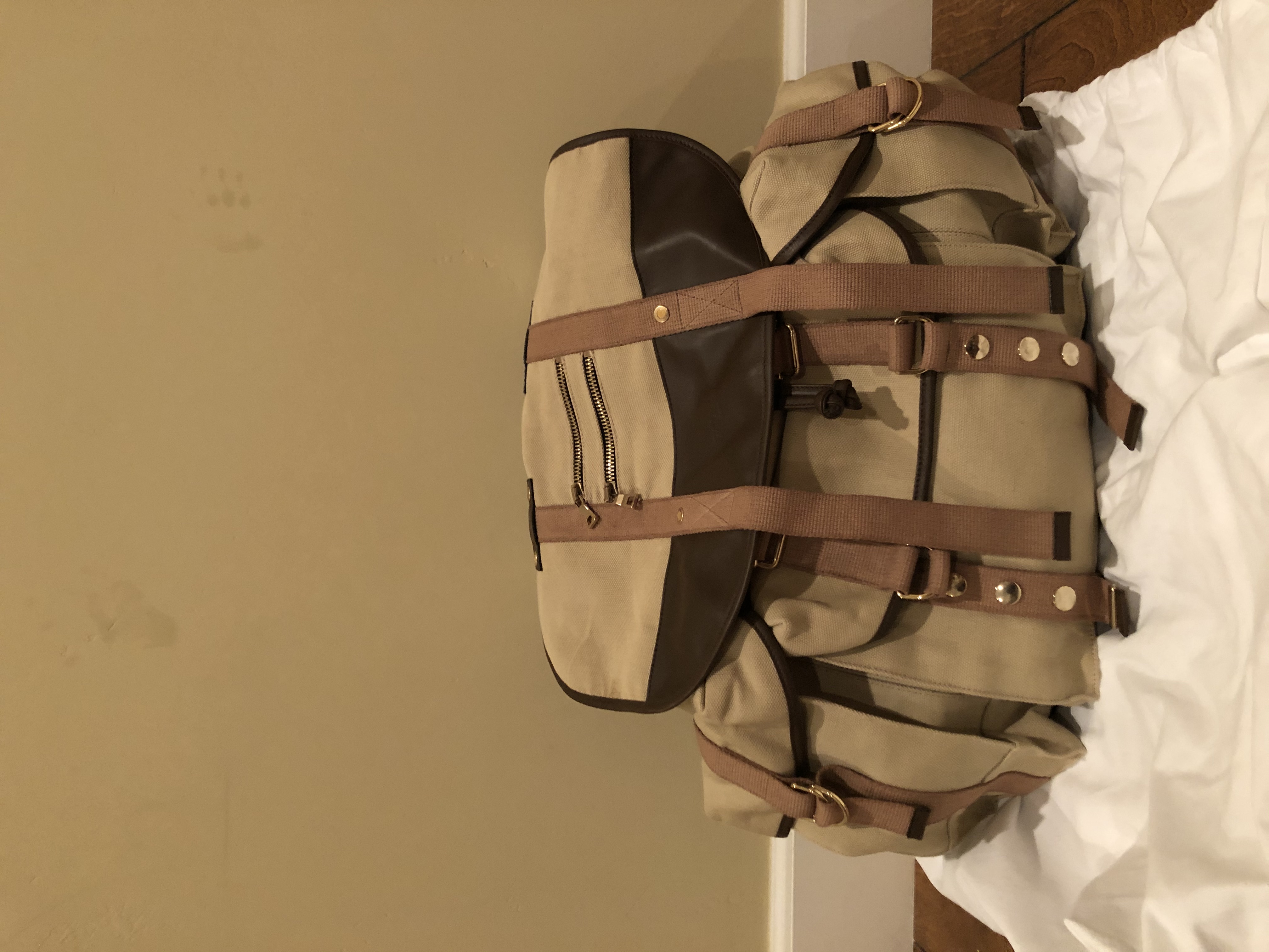 Canvas and Leather Backpack - 3