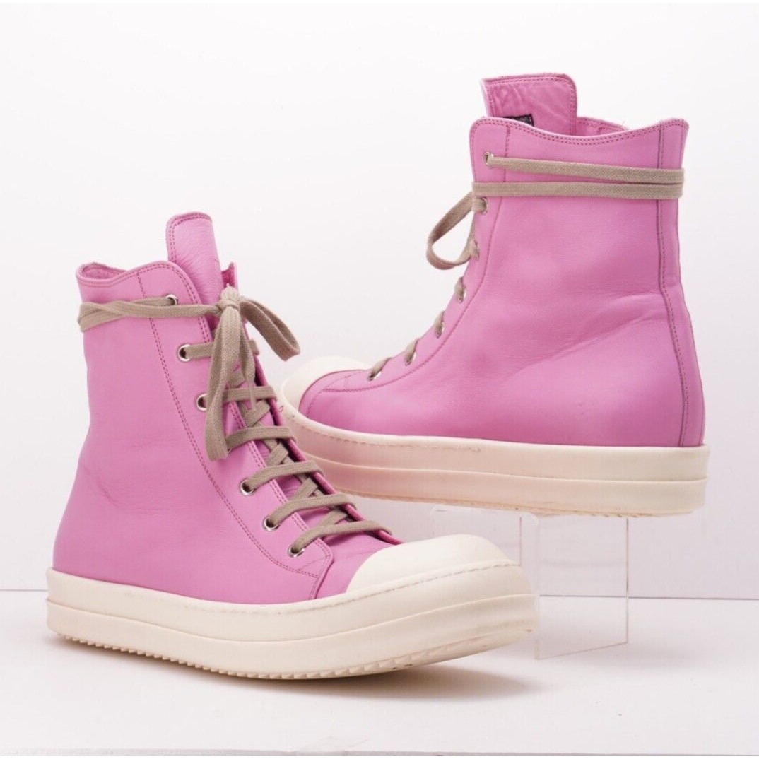 Ramones Pink High Top Sneaker Pink SS21 Side Zipper - 1