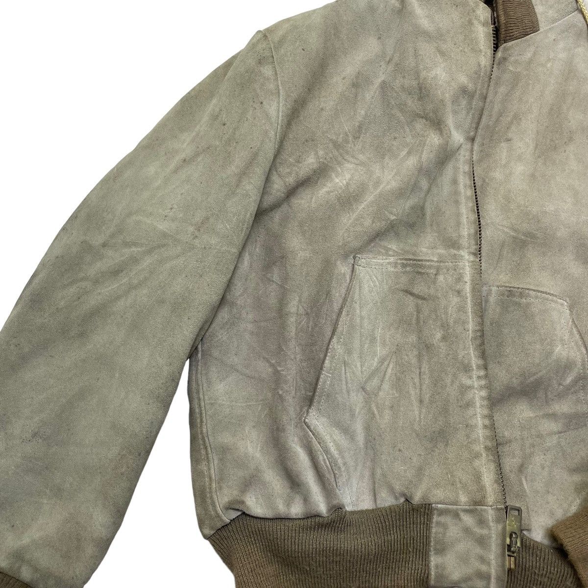 👉Vintage Schott Suede Leather Shearling Hooded Jacket - 5