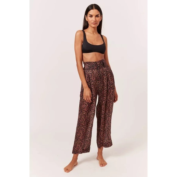 Solid & Striped The Talia Pant in Brown Leopard Print - 4