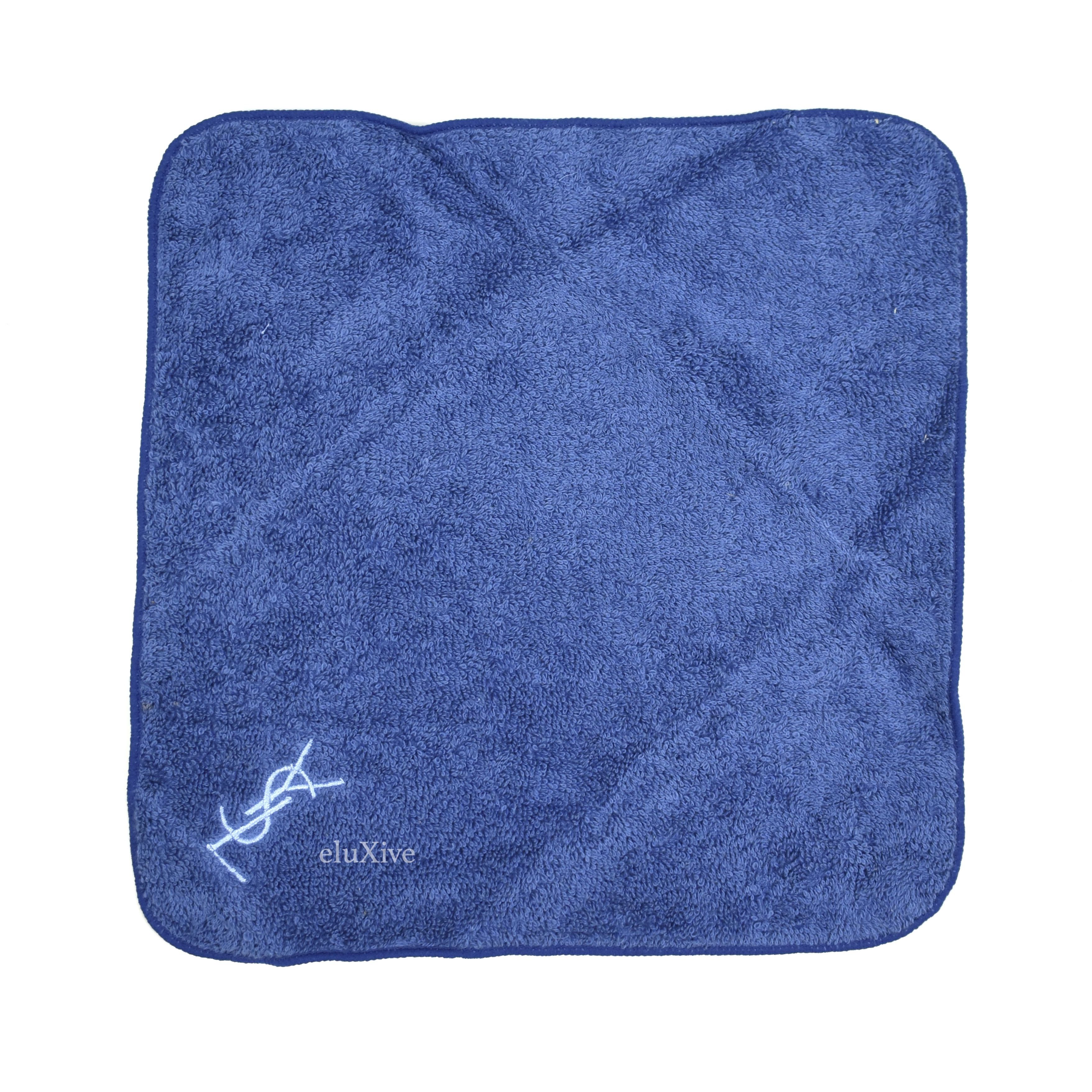 Yves Saint Laurent Blue YSL Logo Hand Towel (Small) DS - 2