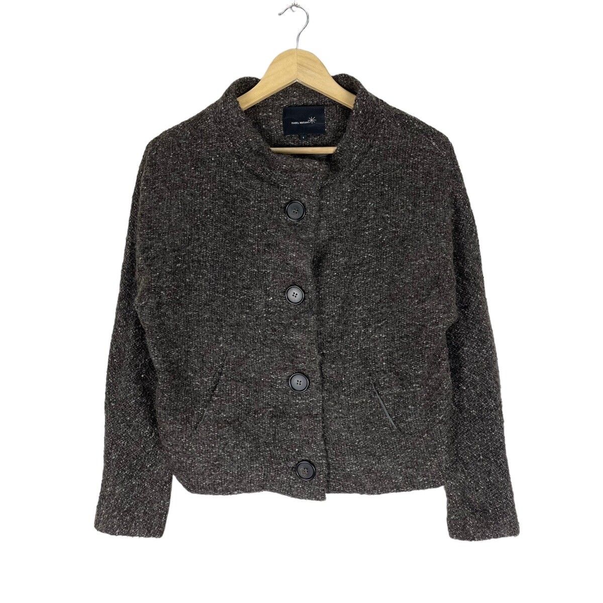 🌟ISABEL MARANT MOHAIR CROPPED BUTTON JACKET - 1