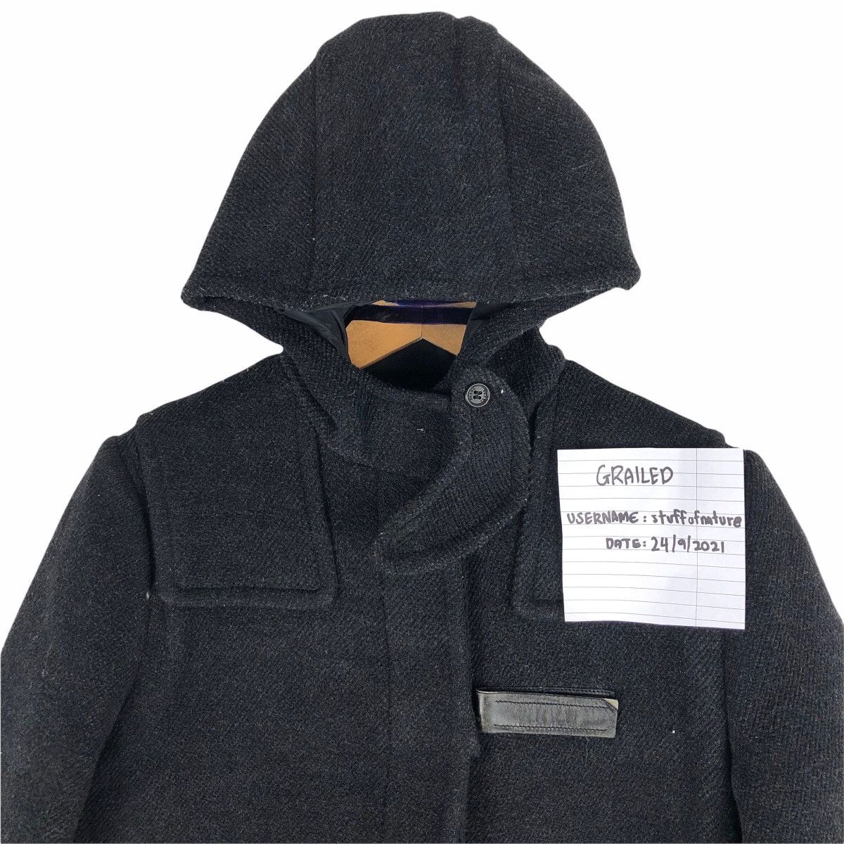 Prada Milano Wool Duffle Coat Hoodie Italian Designer Luxury - 14