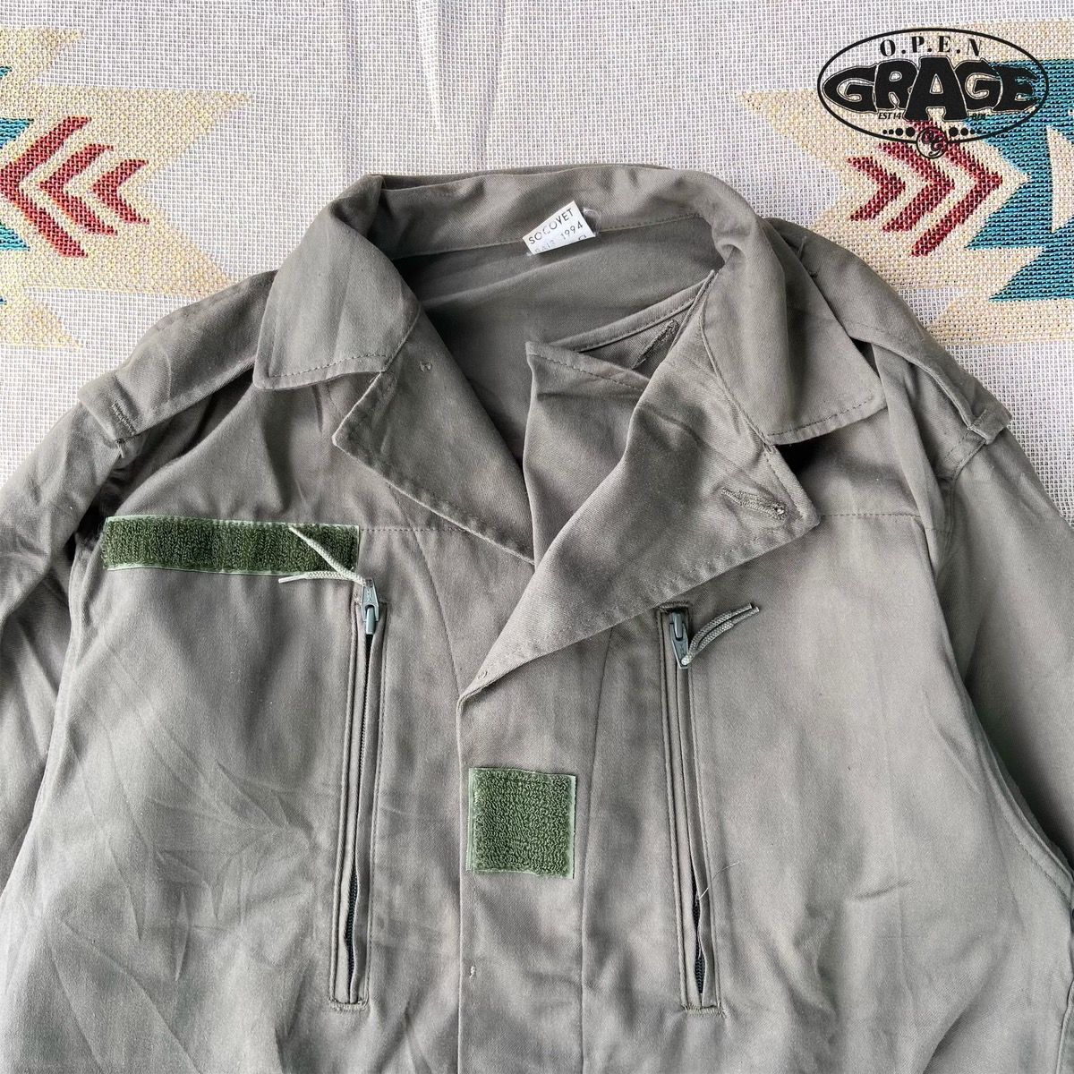 Socovet Bais 1994 Vintage French Military green Jacket Mens - 2