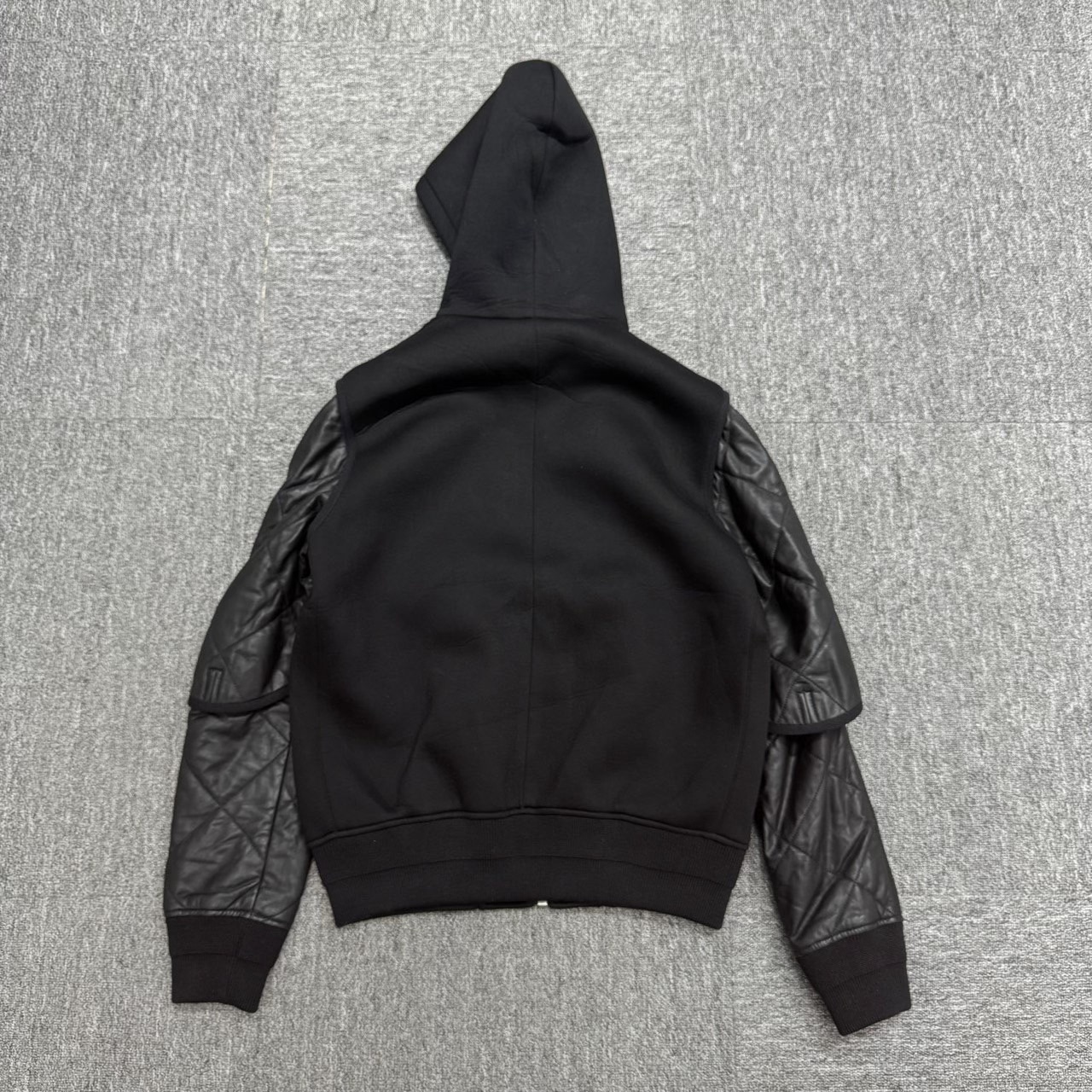 Givenchy black space cotton and leather sleeve zipper jacket - 2