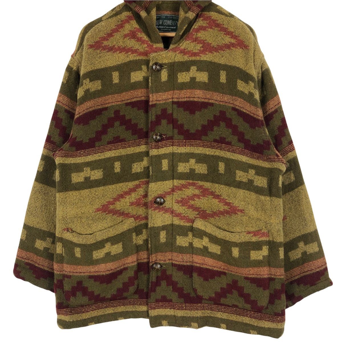 Vintage MUW Company Aztec Navajo Wool Jacket Hoodie - 6