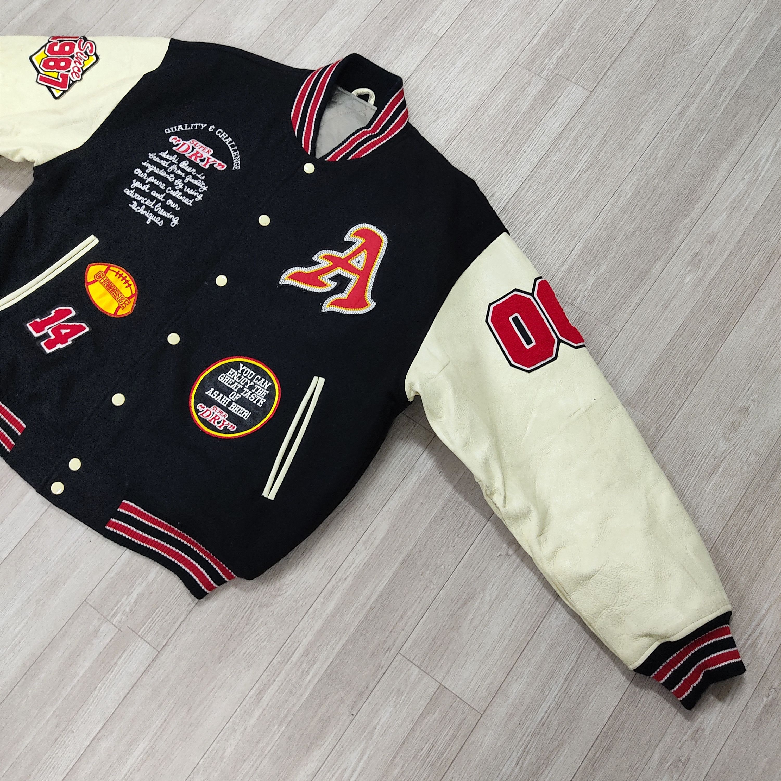 SUPERDRY Japan Wool Leather Stadium Varsity Jacket - 7