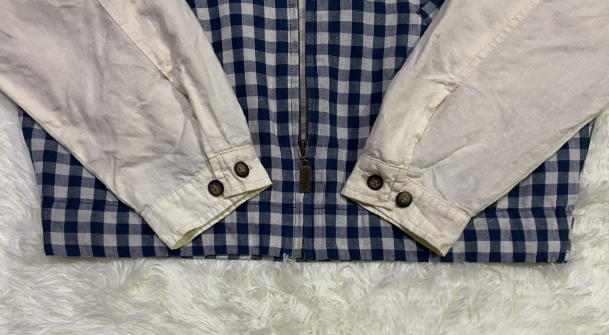 Vintage - Checkered James Dean Linen Cotton Zipper Jacket - 12