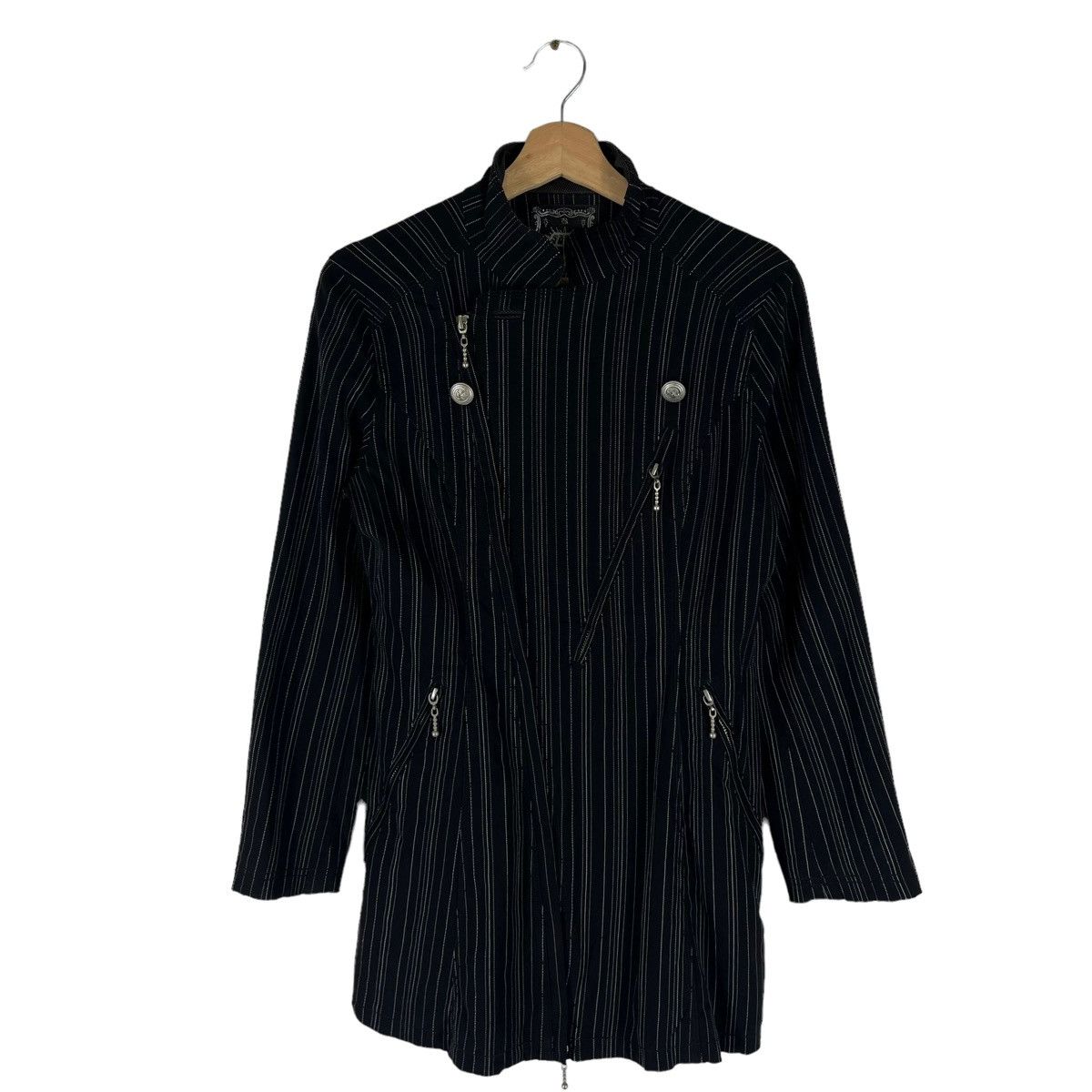 Japanese Brand - BONDAGE PARACHUTE PUNK DESIGN JACKET ALGO QUINS STRIPED - 1