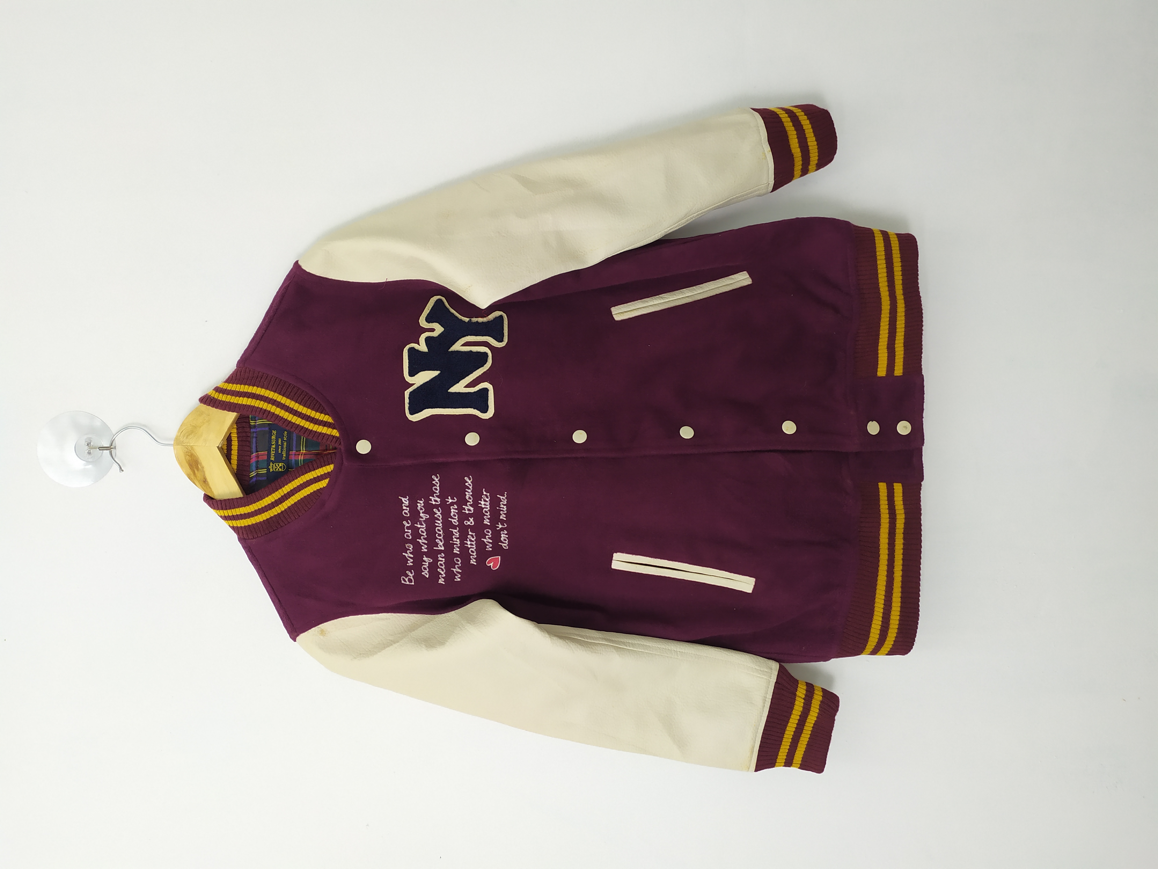 Varsity - RIVET & SURGE NY BIG LOGO WOOL VARSITY JACKET SLEEVE