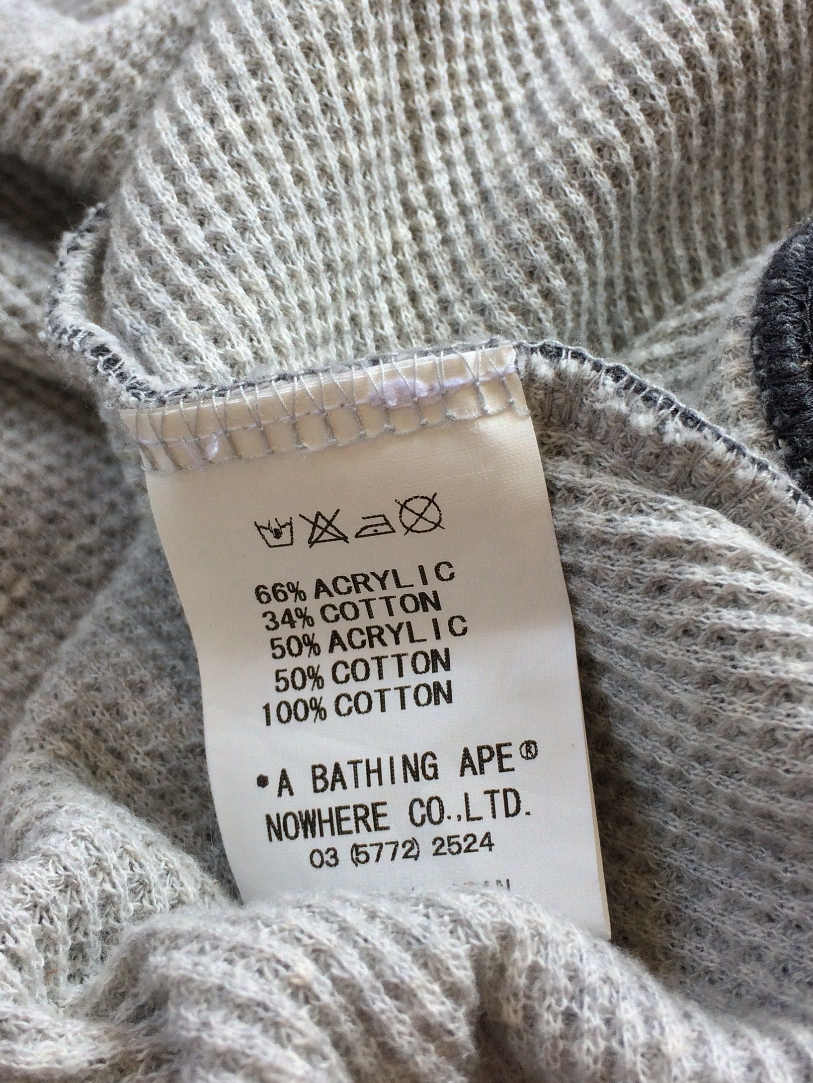 OG Bape Full Zip Thermal Spellout Hoodie - 7