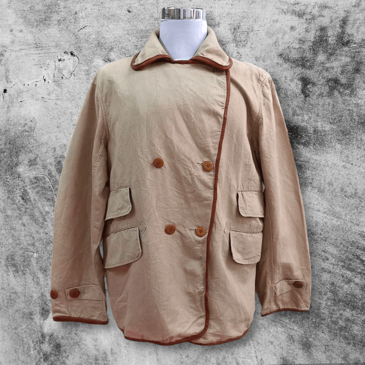 Vintage KAPITAL Hemp Chino Cross P-Coat Jacket - 1