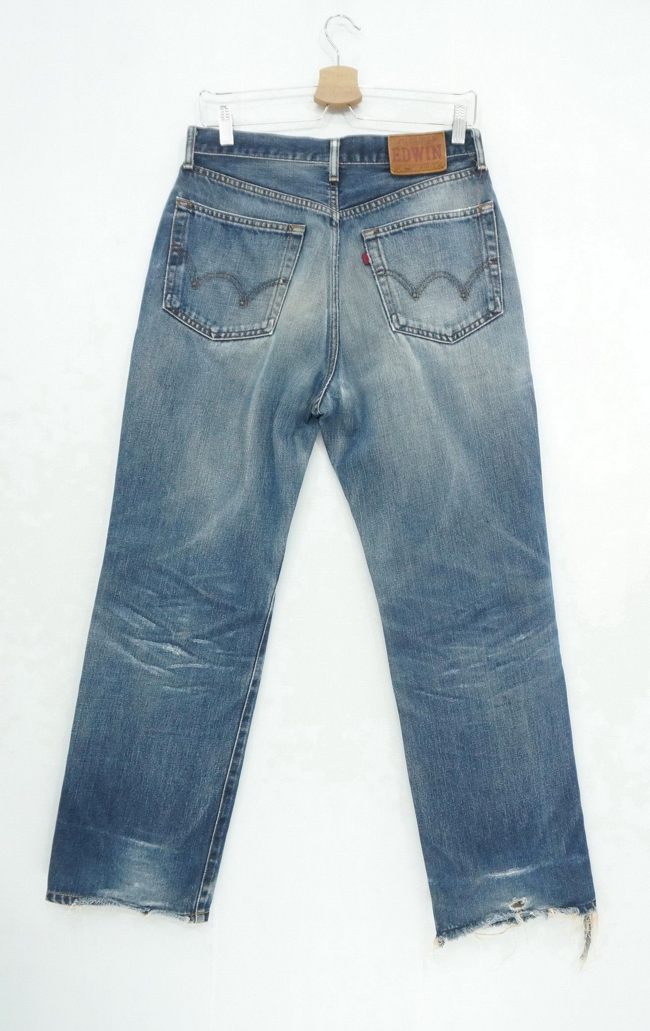 Dope EDWIN 503 Vintage Distressed Blown Knee ThrashJeans - 3