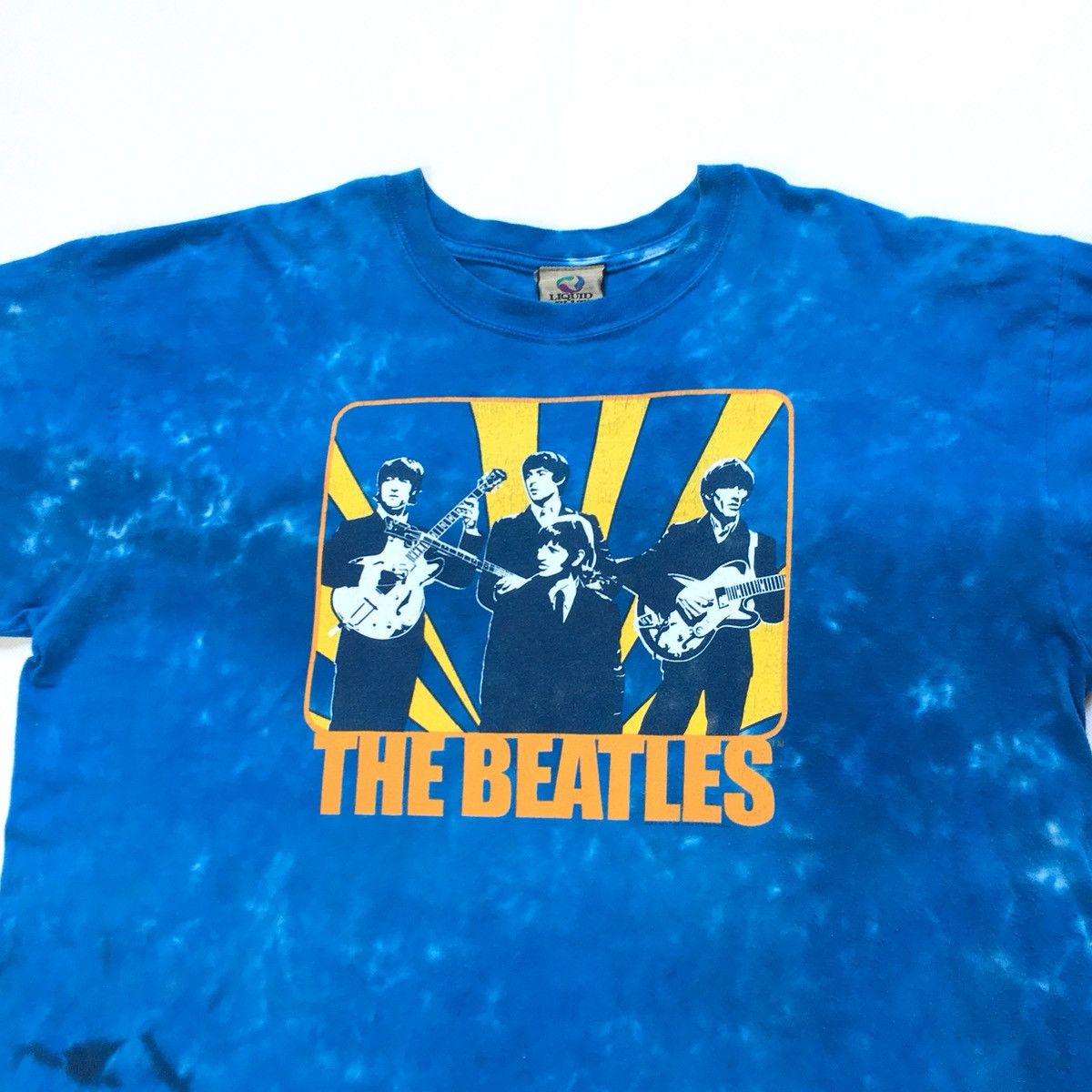 Vintage The Beatles Psychedelic Liquid Blue Tie Dye Tshirt - 7