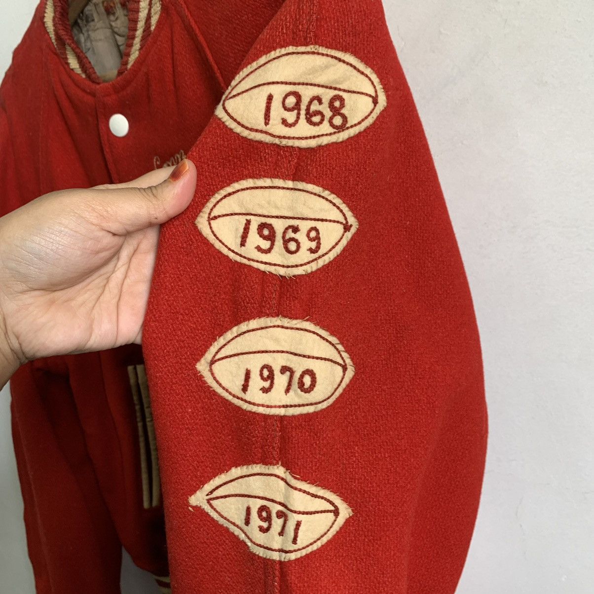 Vintage 70’s Hatchers Cardinal Varsity Jacket - 8