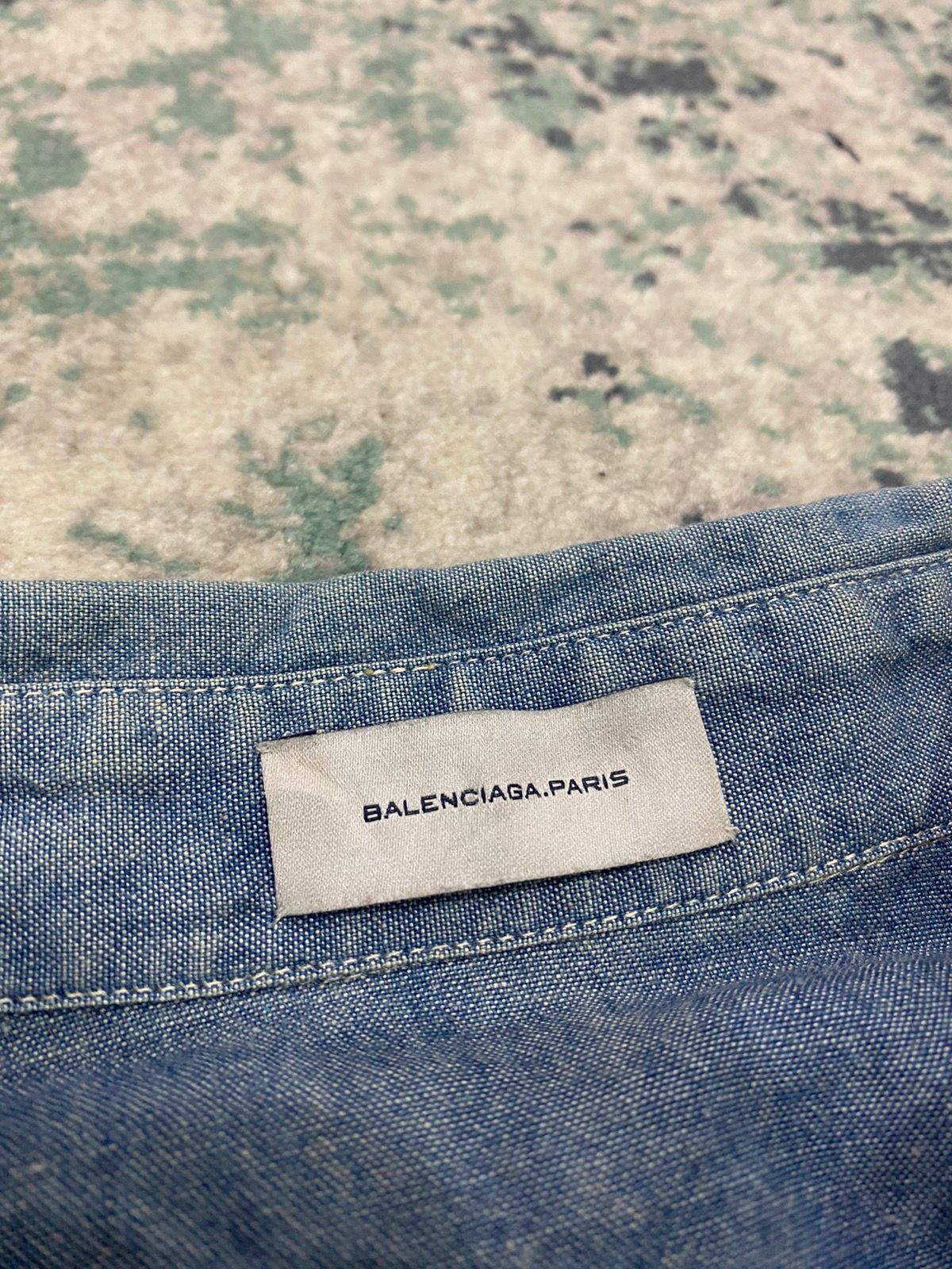 AW09 Balenciaga Paris Faded Hidden Pocket Denim Shirt - 2