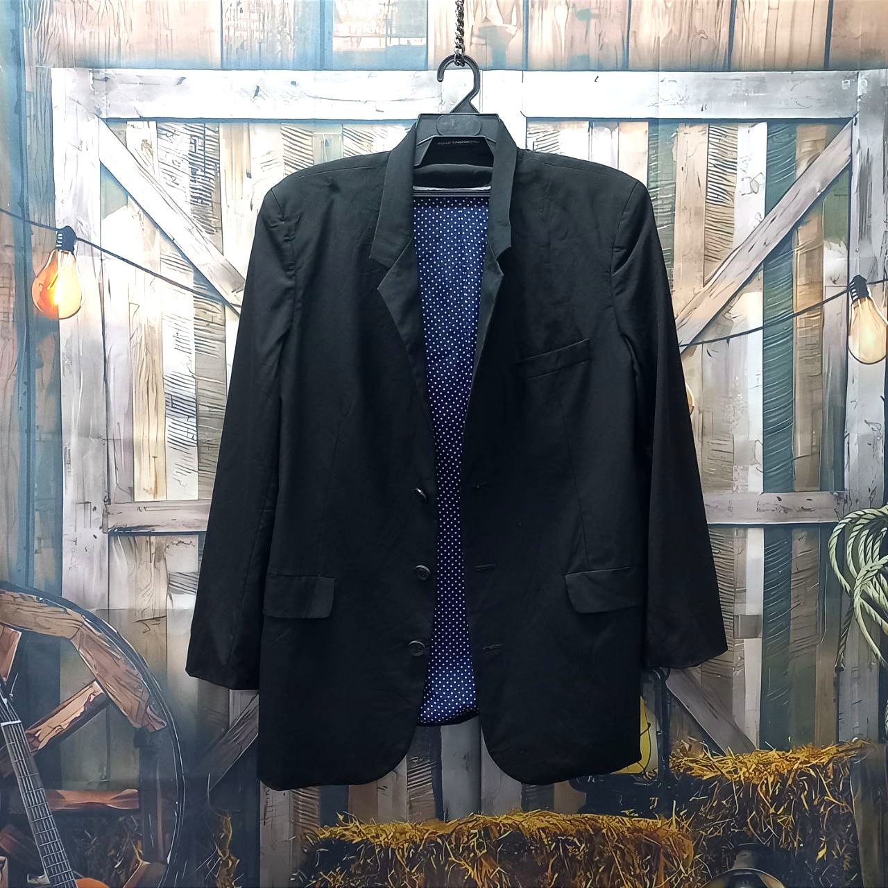 Vtg YOHJI YAMAMOTO Single Breasted 3 Buttons Blazer Jacket - 2